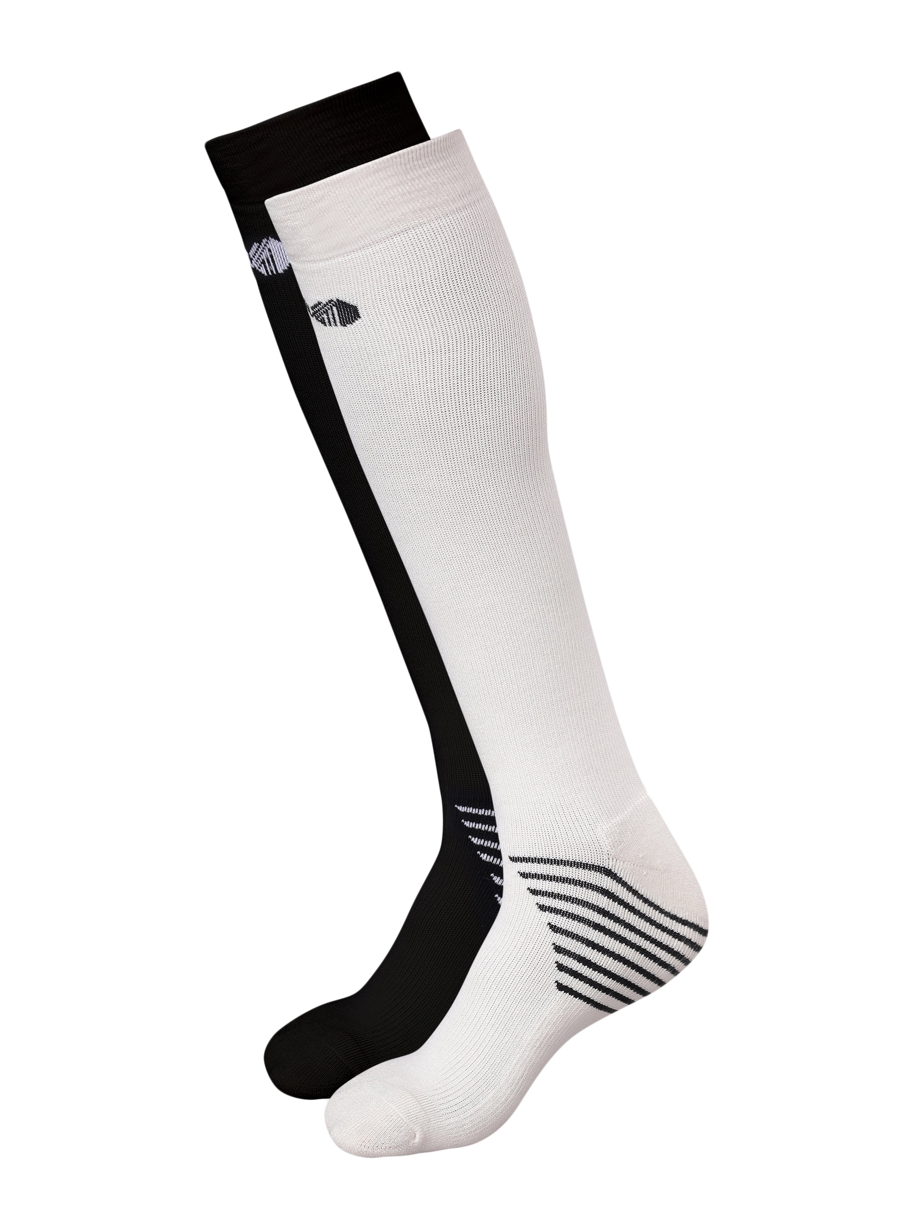 Bamboo Compression Socks for Men and Women - Set of 2 (Off-White, Black)