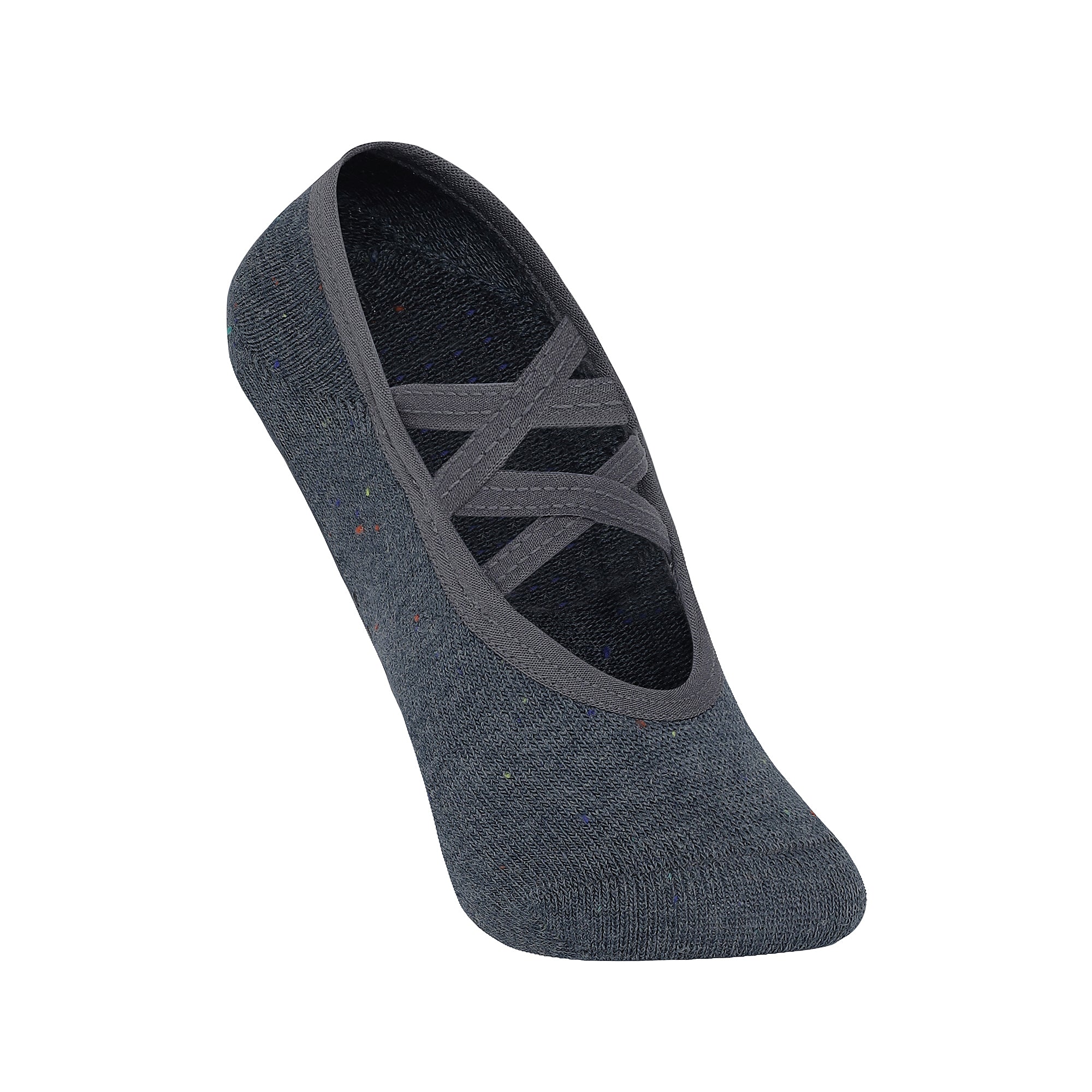 Double Criss Cross Yoga and Pilates Non-Slip Socks for Women - Grey