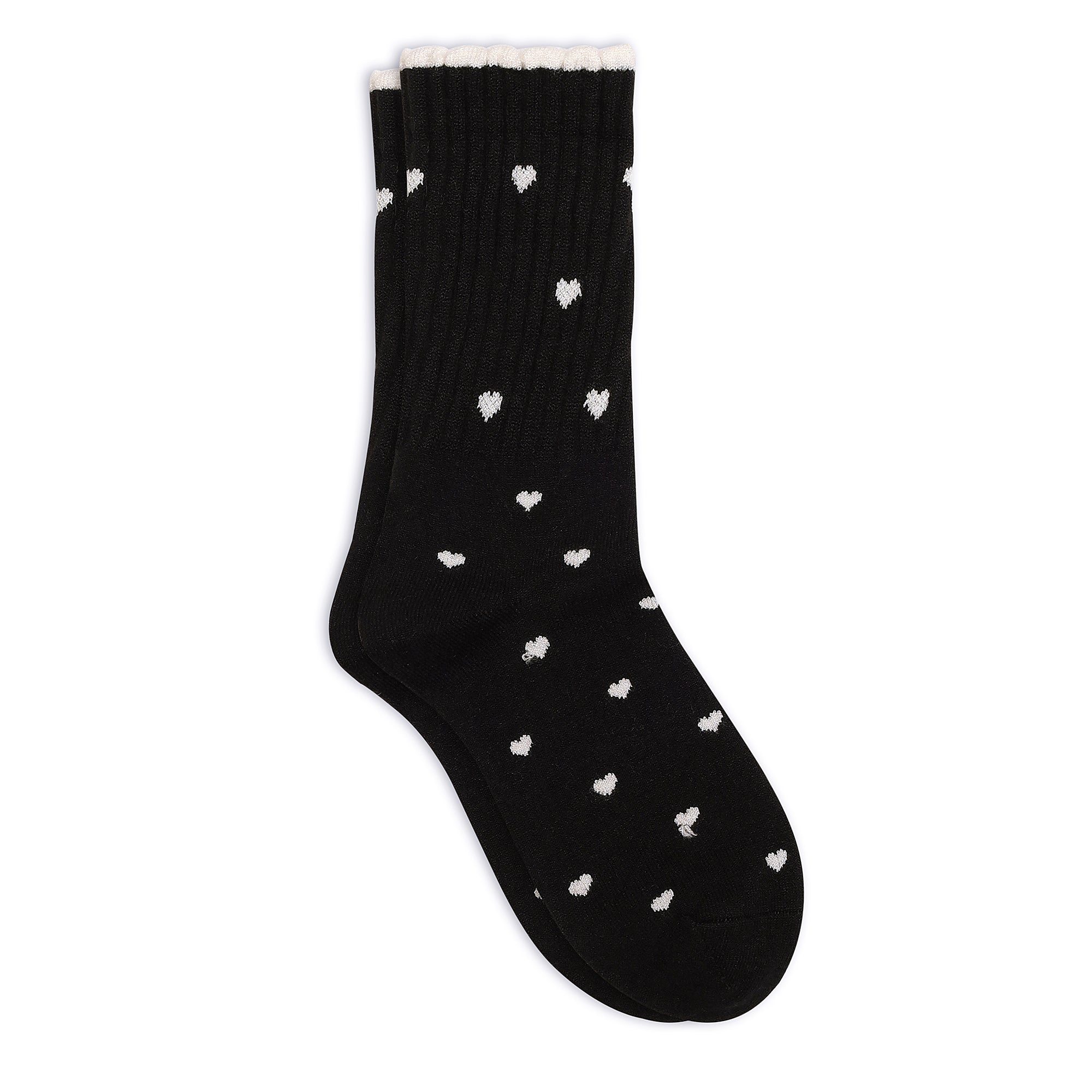 Women's Premium Wool blend Crew Socks - Black