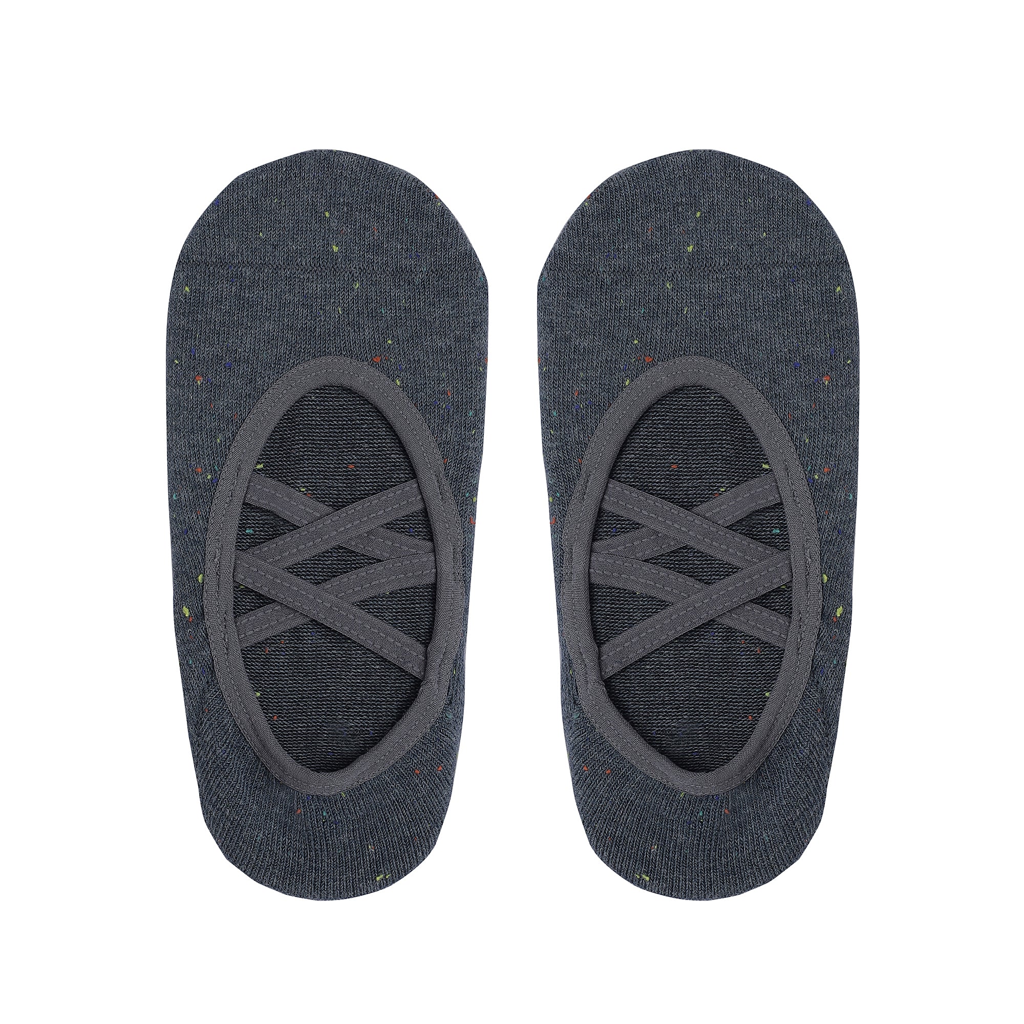 Double Criss Cross Yoga and Pilates Non-Slip Socks for Women - Grey