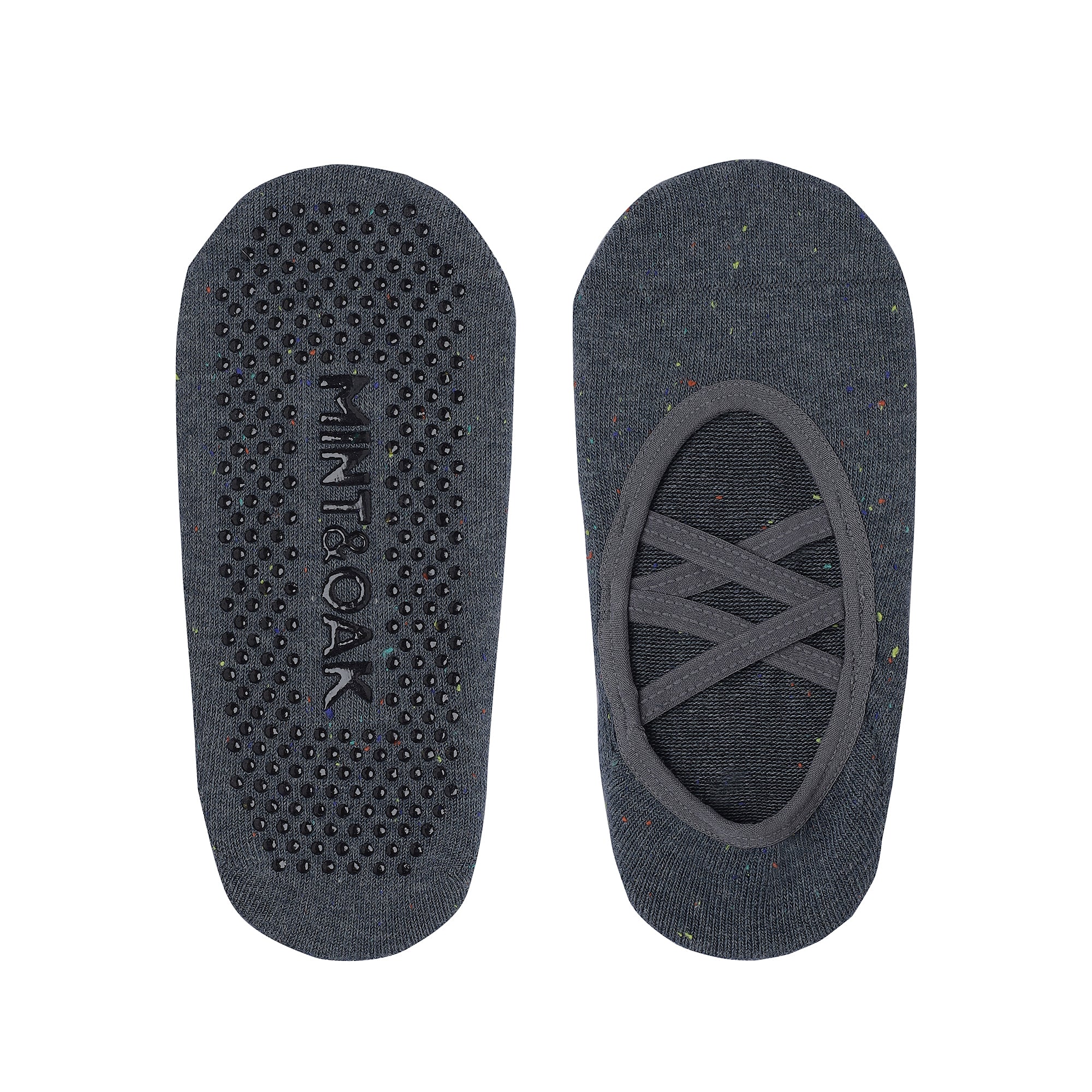 Double Criss Cross Yoga and Pilates Non-Slip Socks for Women - Grey