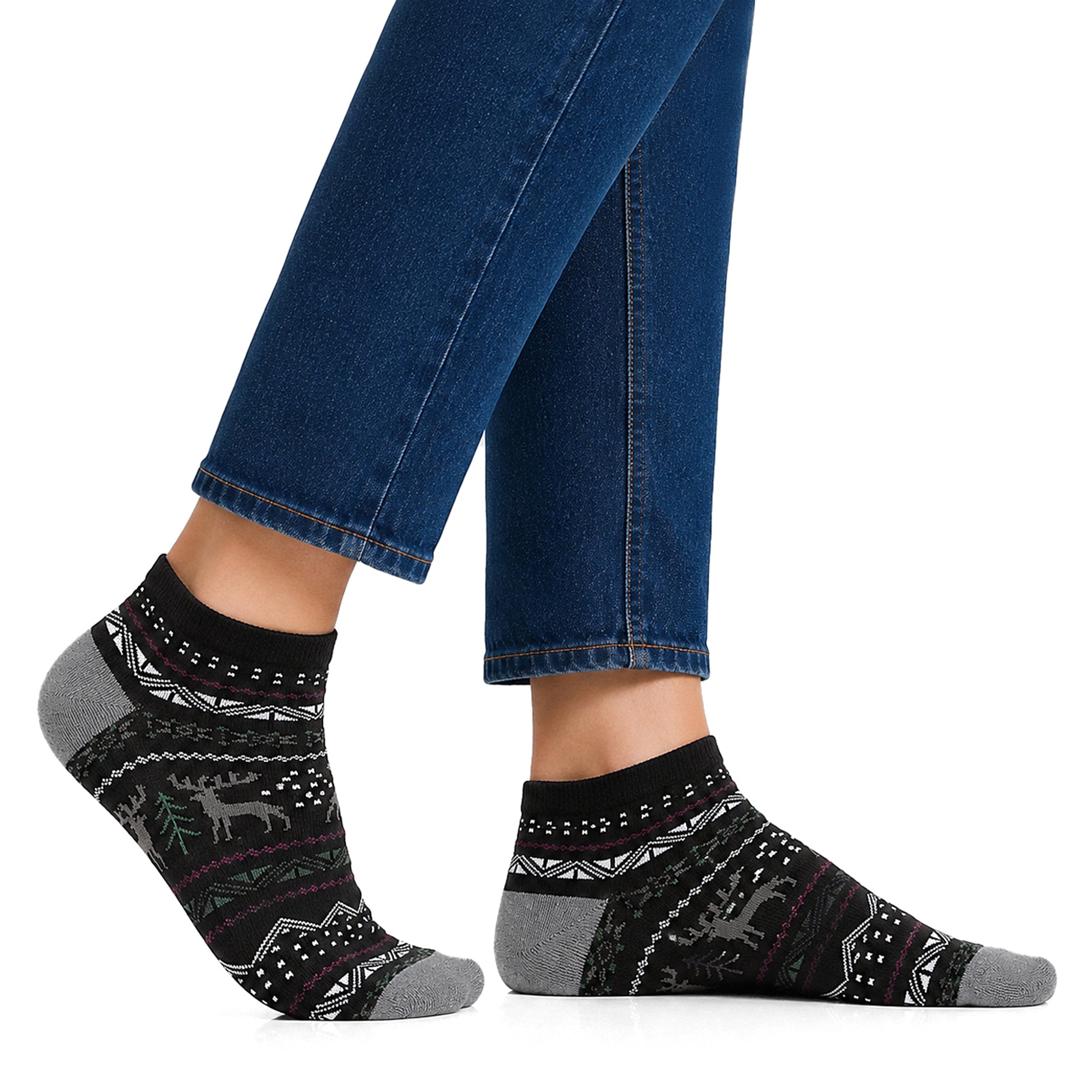 Nordic Reindeer Men's Ankle Socks