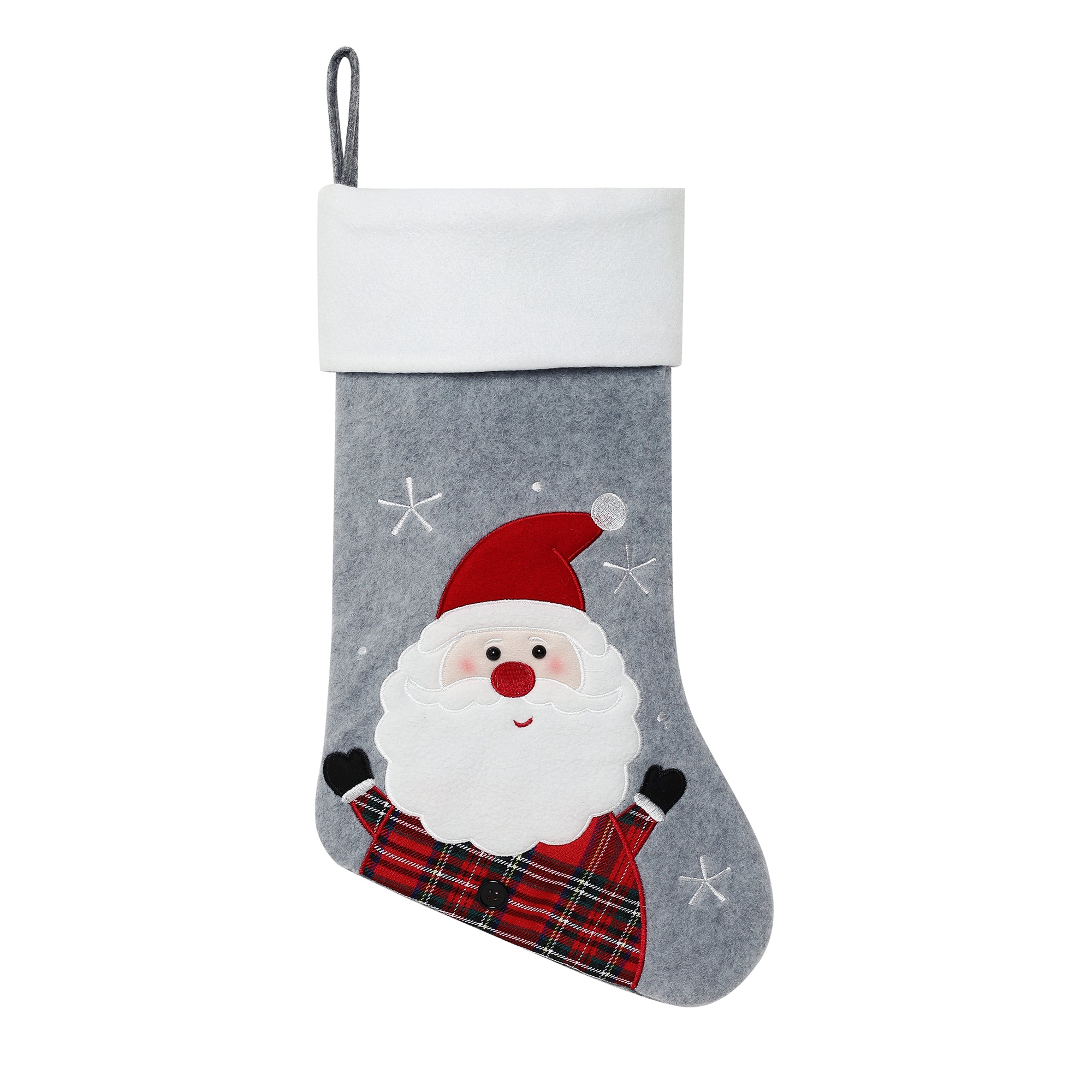 Grey Santa Stocking