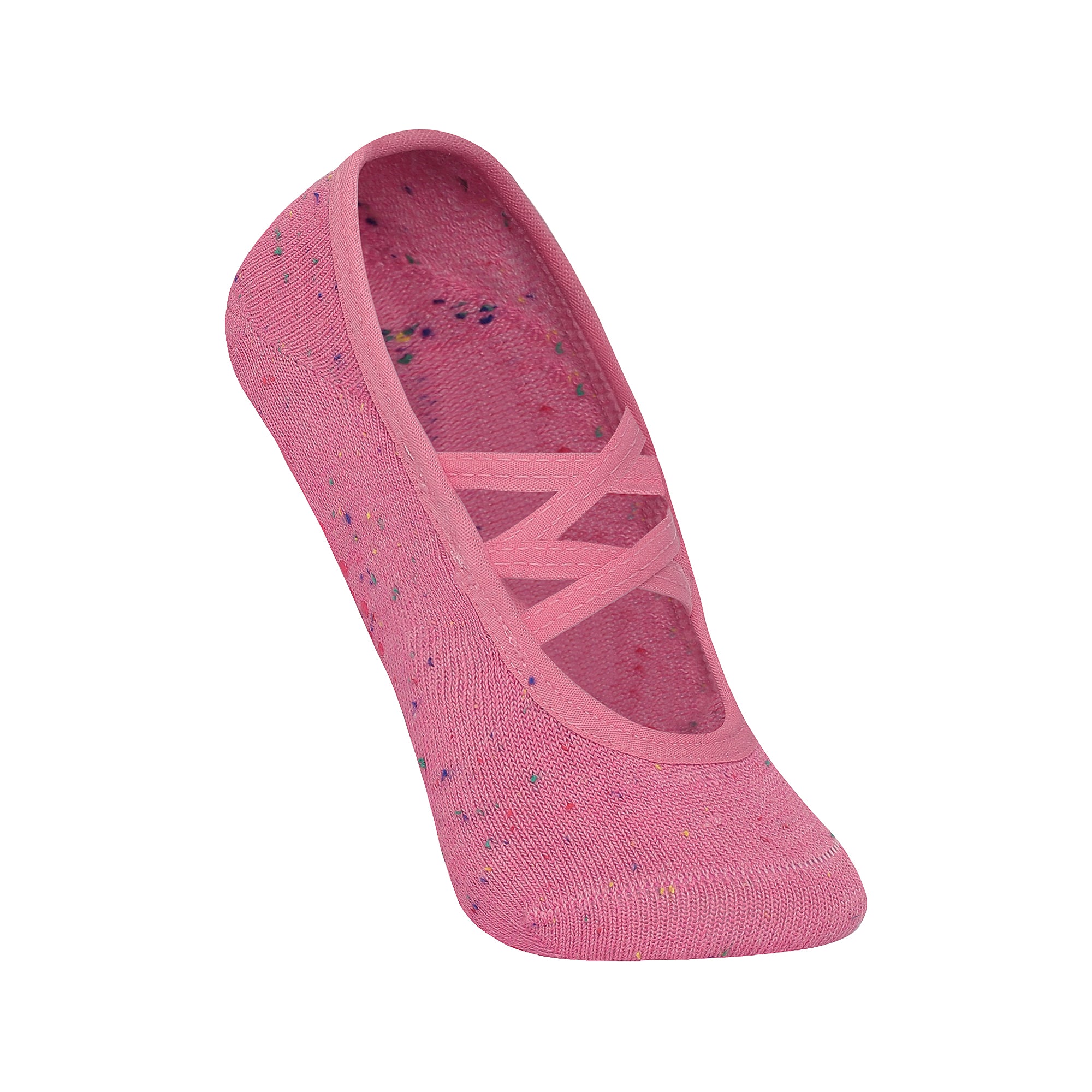 Double Criss Cross Yoga and Pilates Non-Slip Socks for Women - Dark Pink