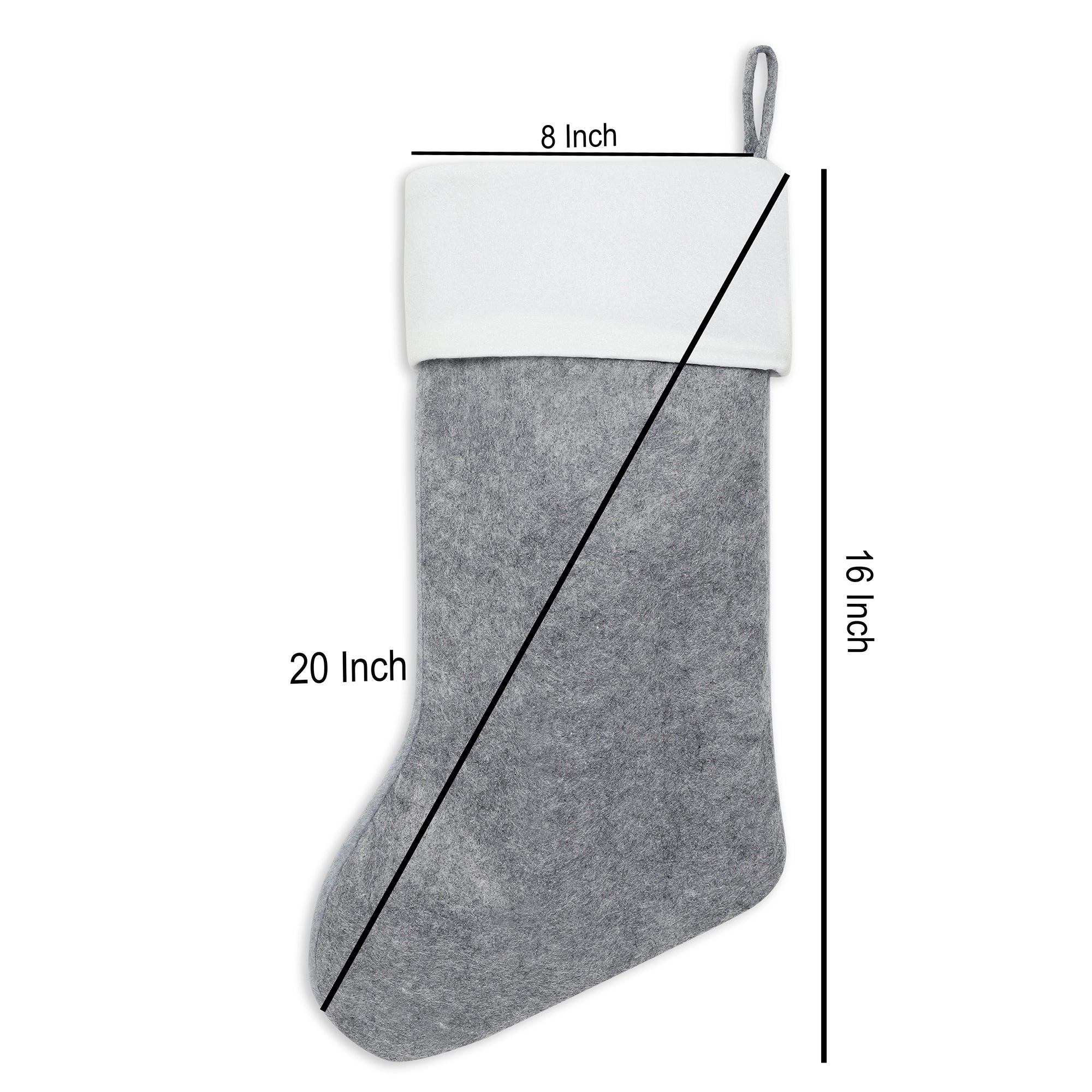 Grey Santa Stocking