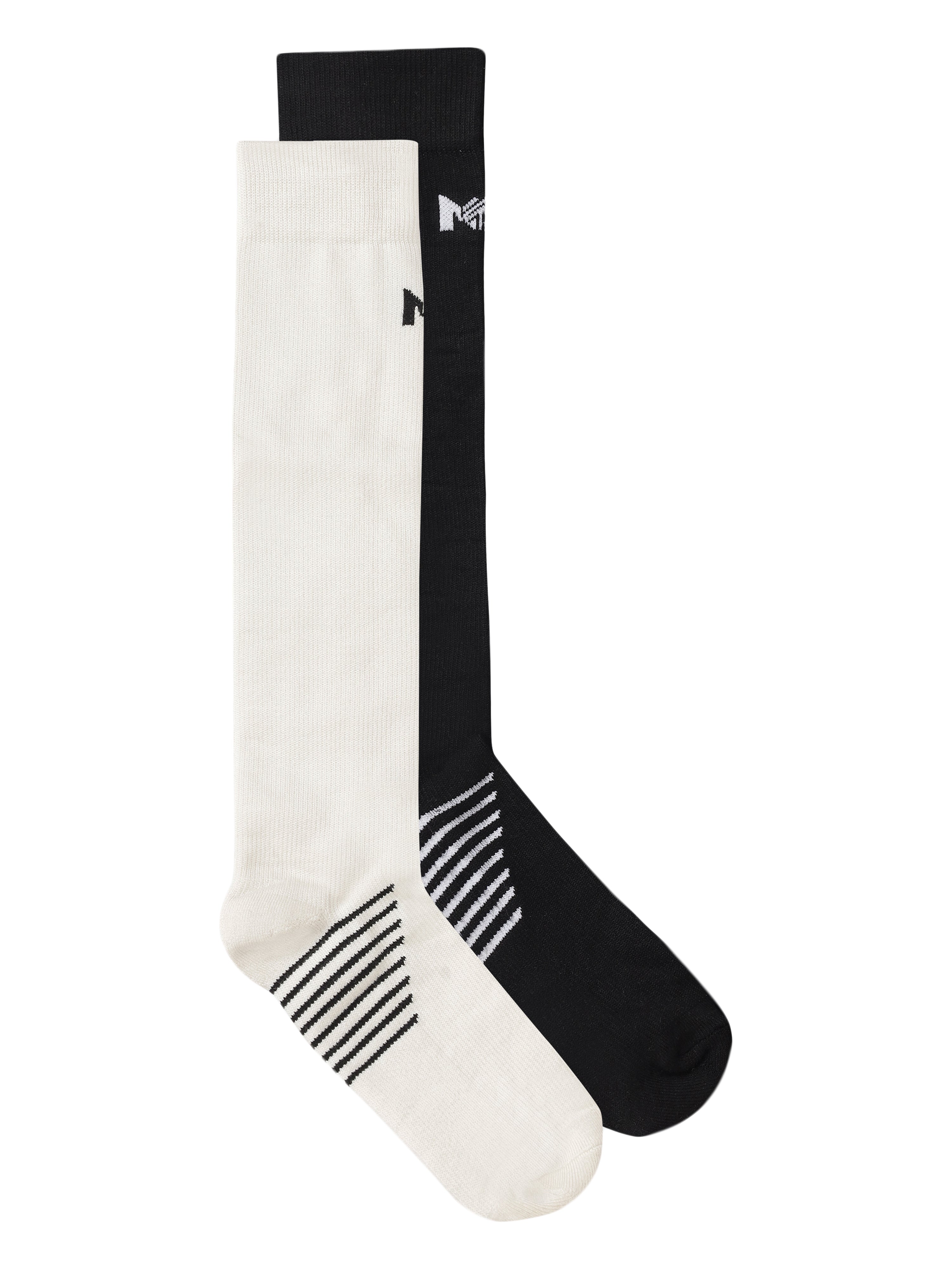 Bamboo Compression Socks for Men and Women - Set of 2 (Off-White, Black)