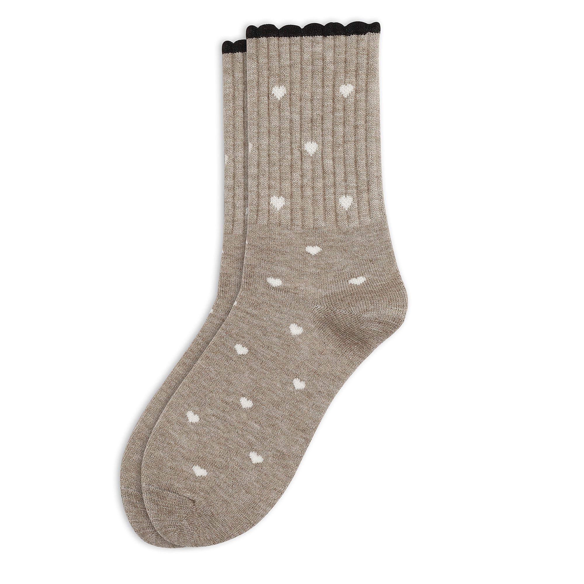 Women's Premium Wool blend Crew Socks - Beige