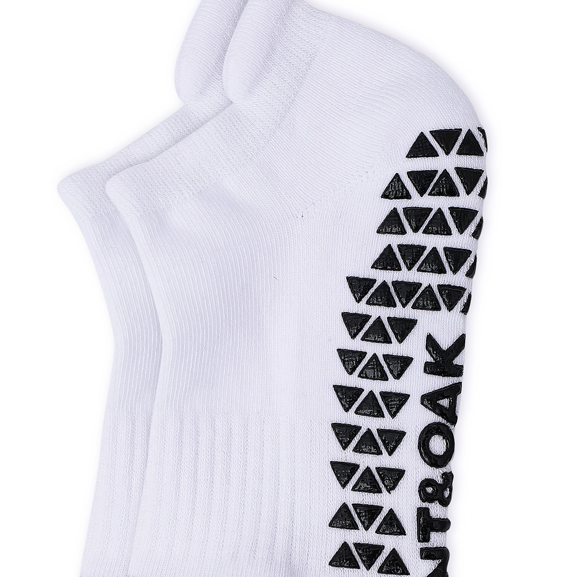 White Unisex Ankle Sports Grip Socks
