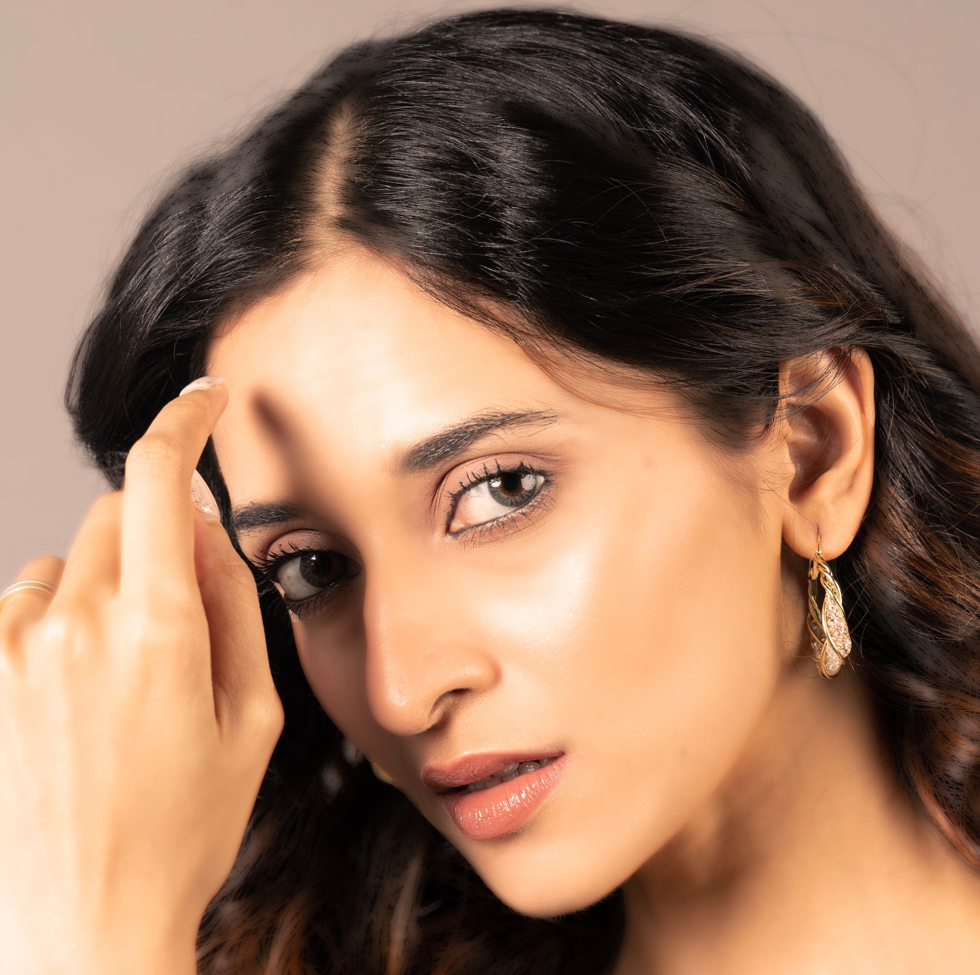 Golden twisted jali hoops