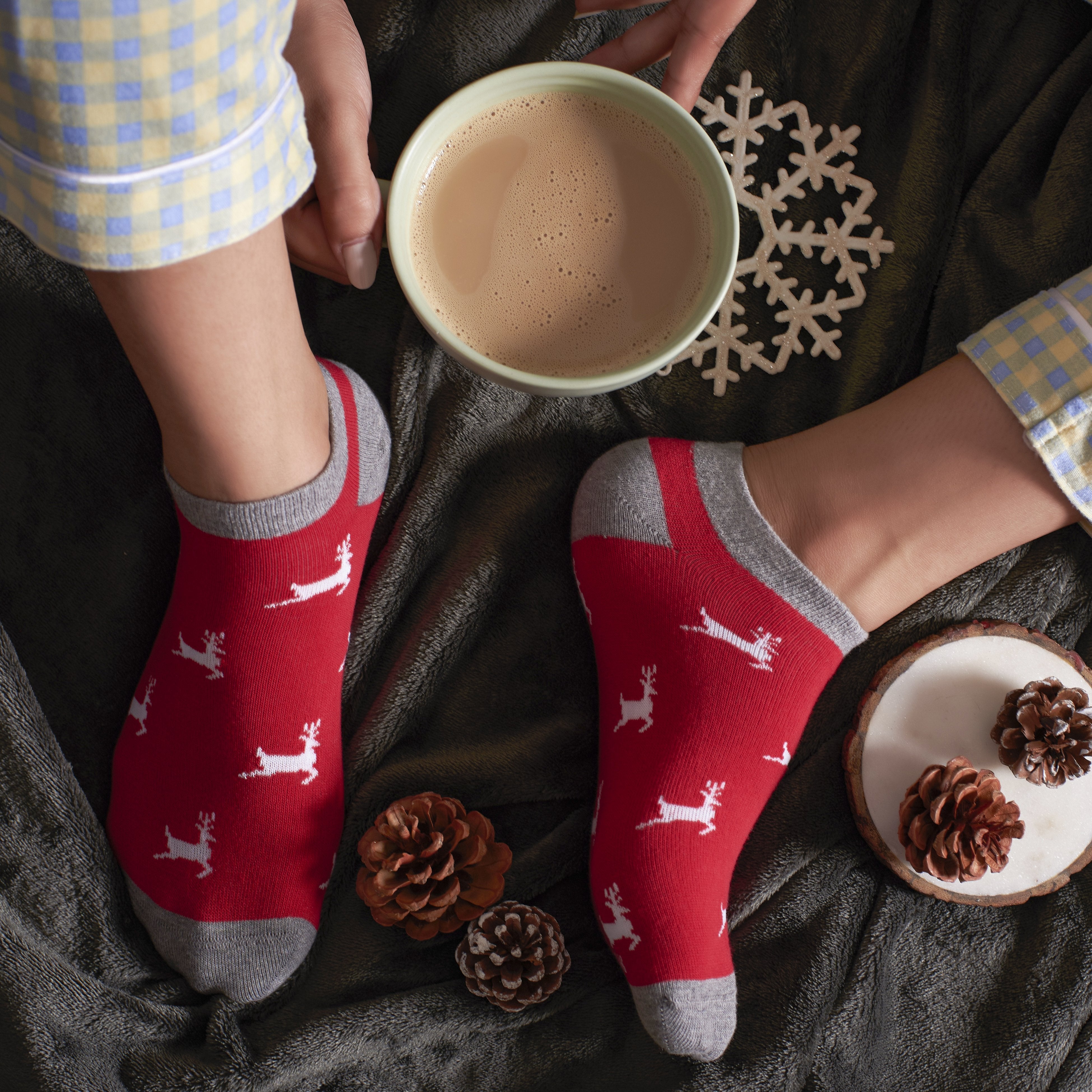 Holiday Harmony Set-of-5 Ankle Socks for Women