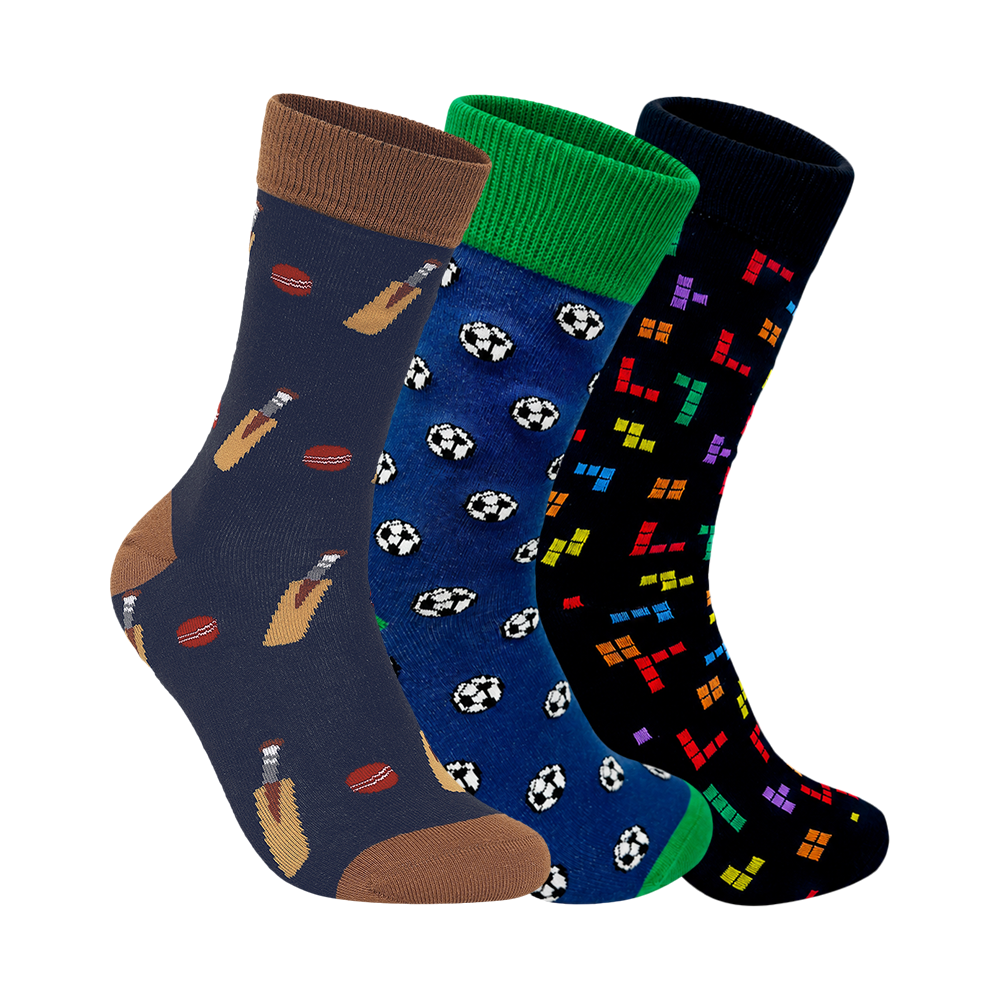The Game Changer Set-of-3 Crew Socks for Men