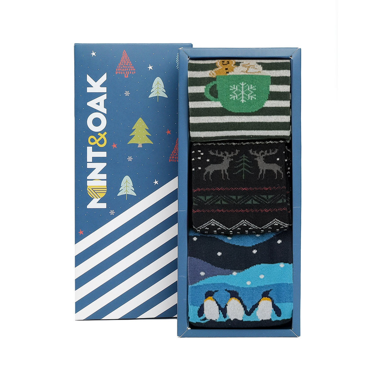 Christmas After Dark Set-of-3 Crew Socks for Men