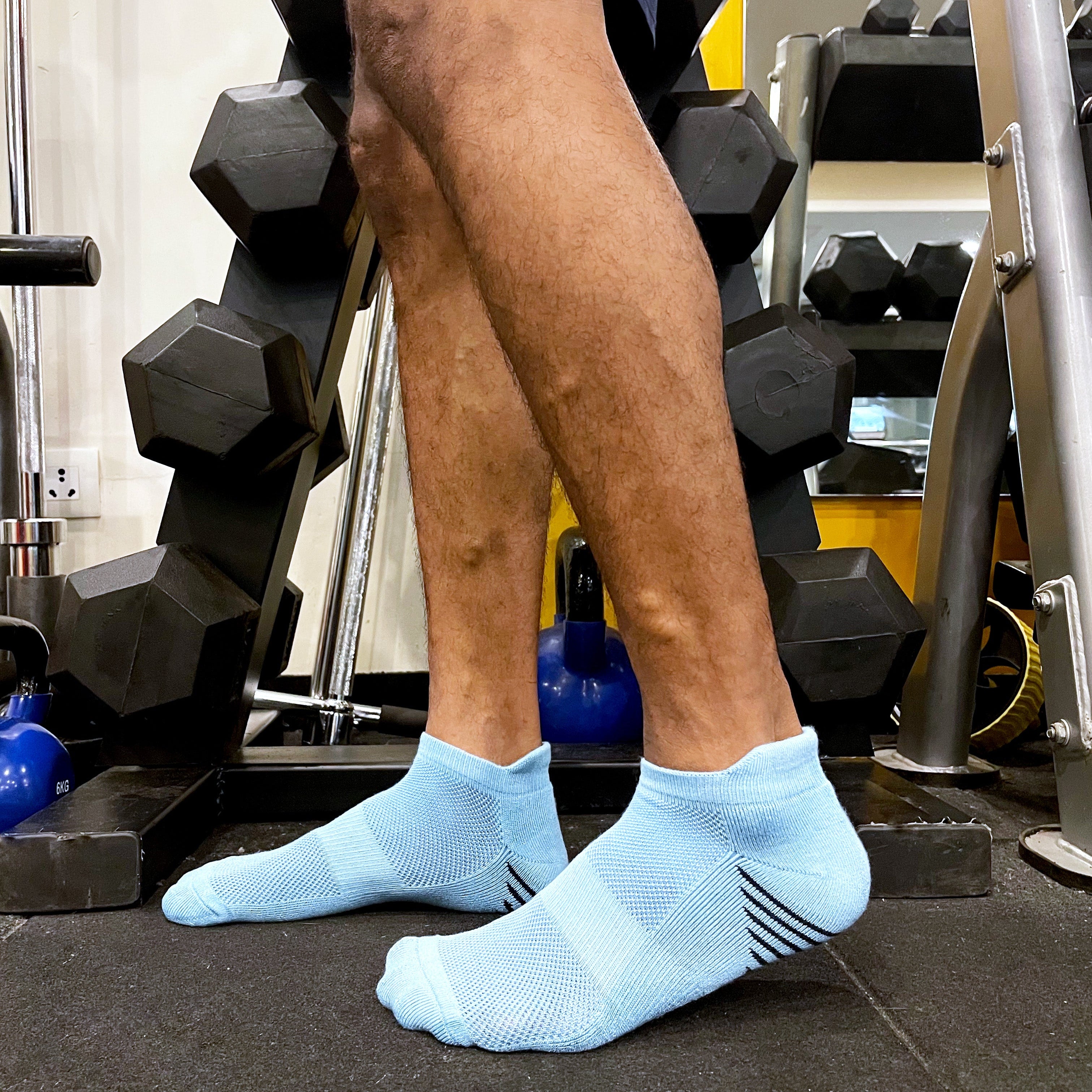 Light Blue Bamboo Sports Socks For Men