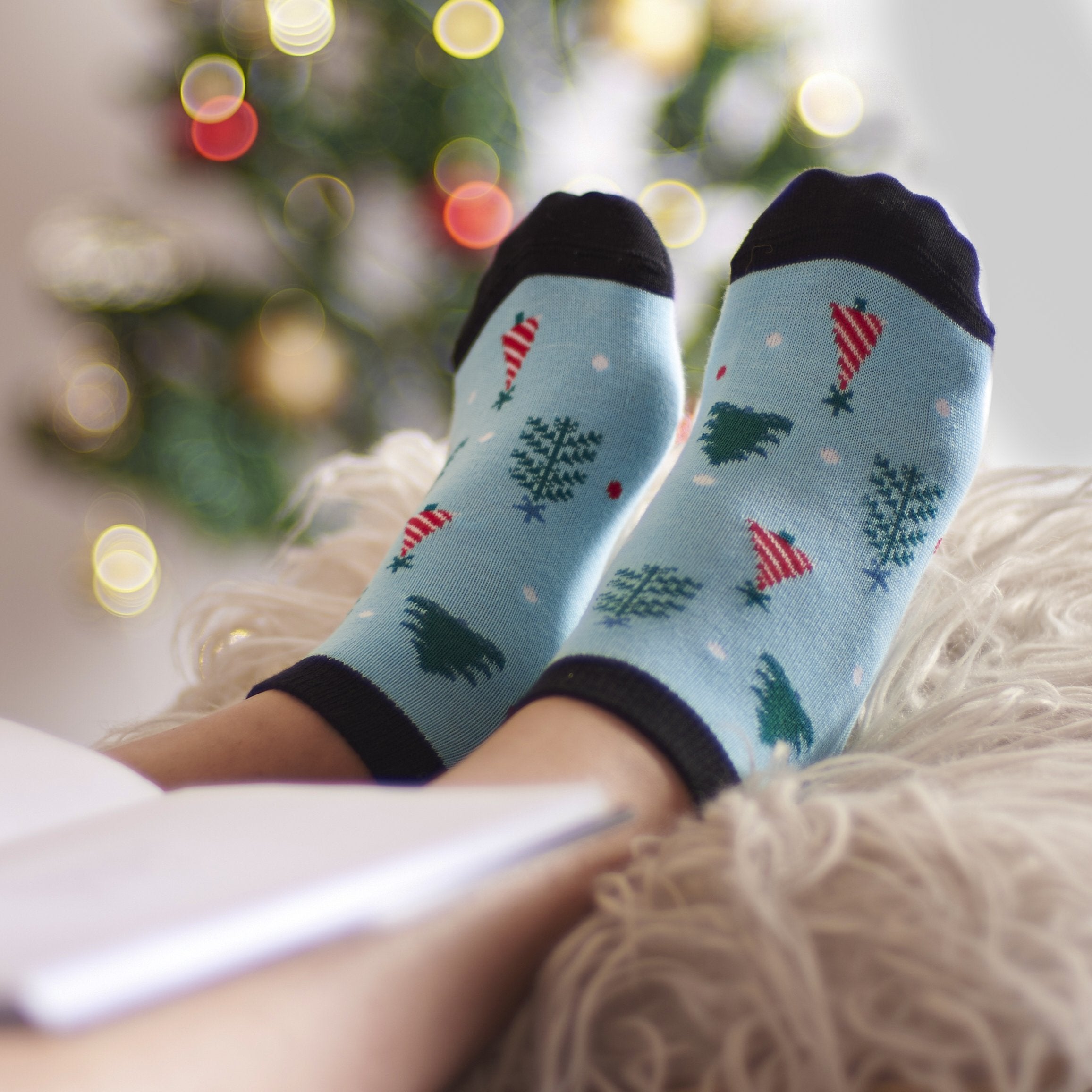 Cozy Christmas Set-of-5 Ankle Socks for Women