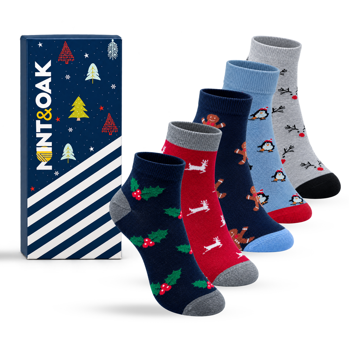 Christmas love Set-of-5 Ankle Socks for Men