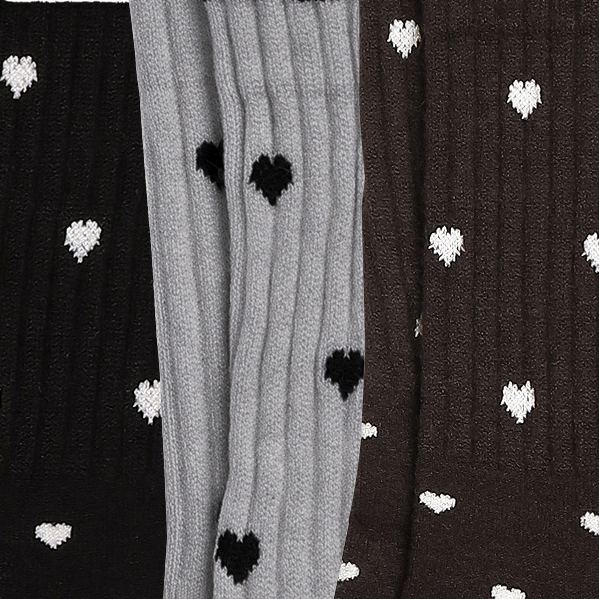 Women's Wool blend Crew Set of 3 Socks - (Grey, Black, Dark Brown)