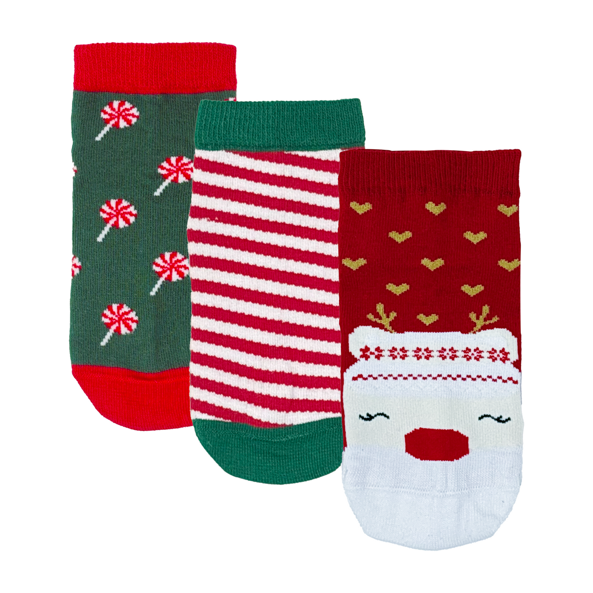 Santa’s Little Sock Squad Kids Christmas Socks Pack of 3