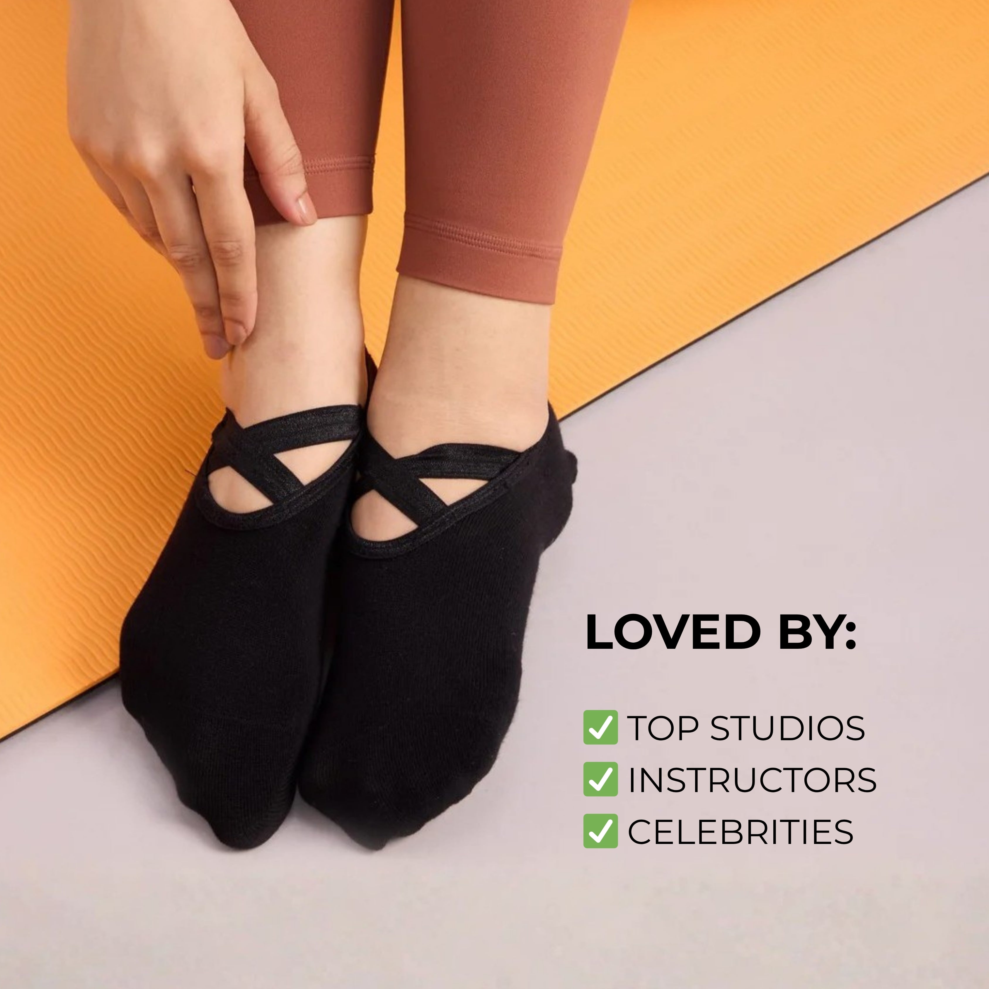 Yoga and Pilates Non-Slip Socks for Women - Black