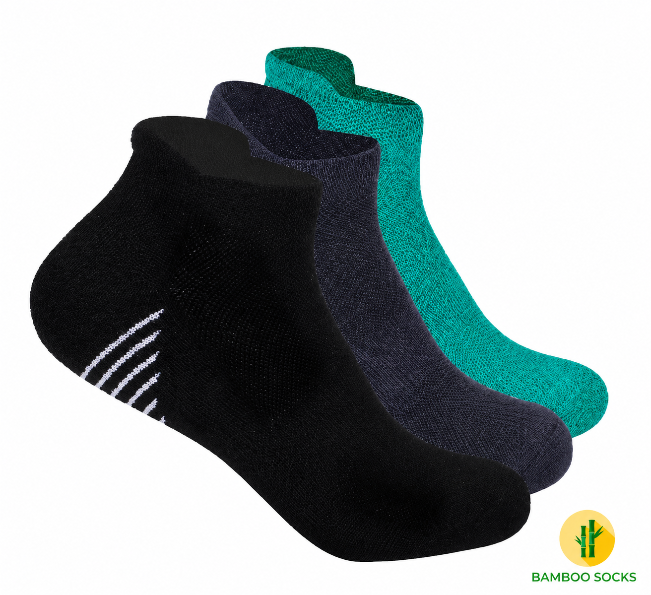 Power Stride Set Of 3 Bamboo Socks For Men