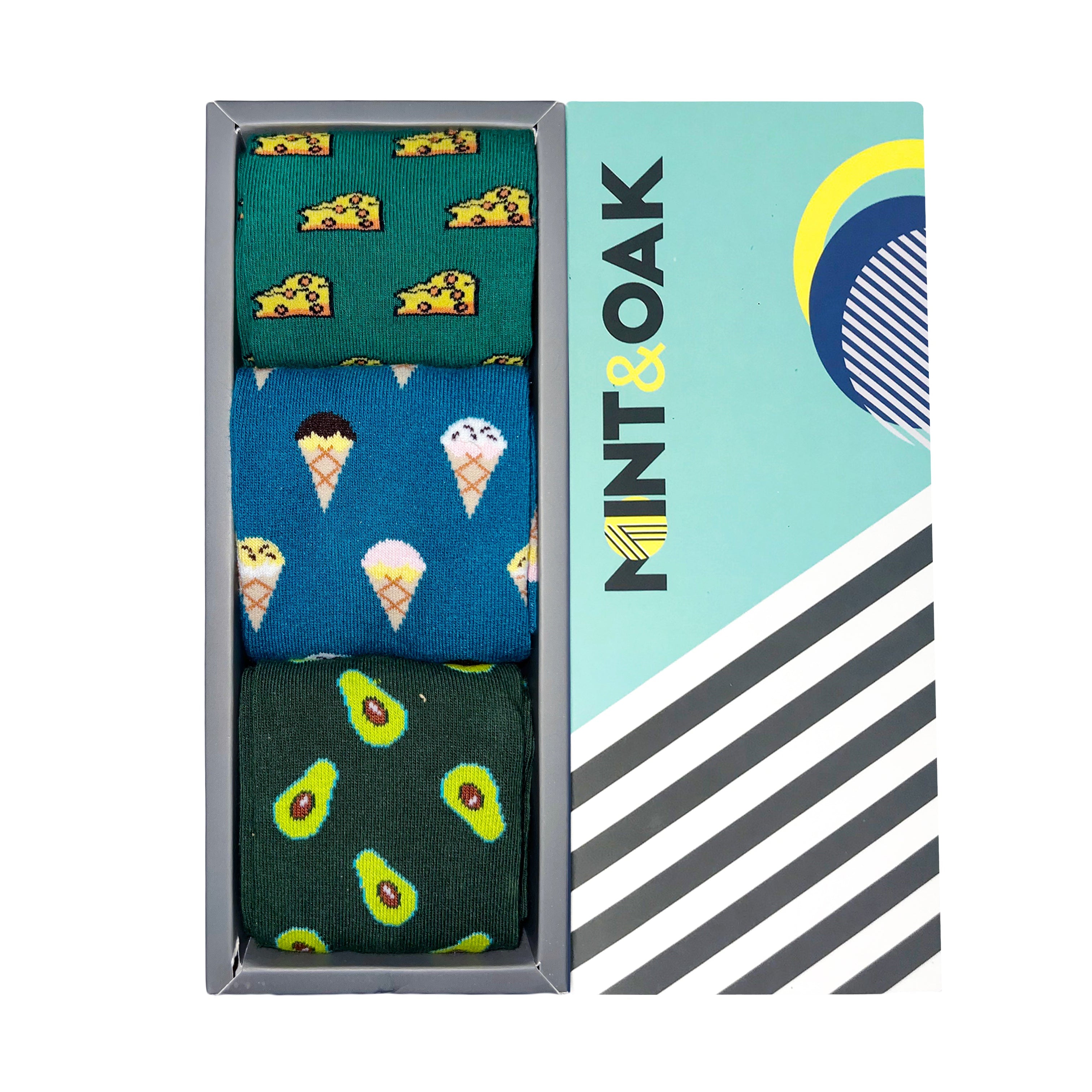 Food For Thought Set-of-3 Crew Socks for Men