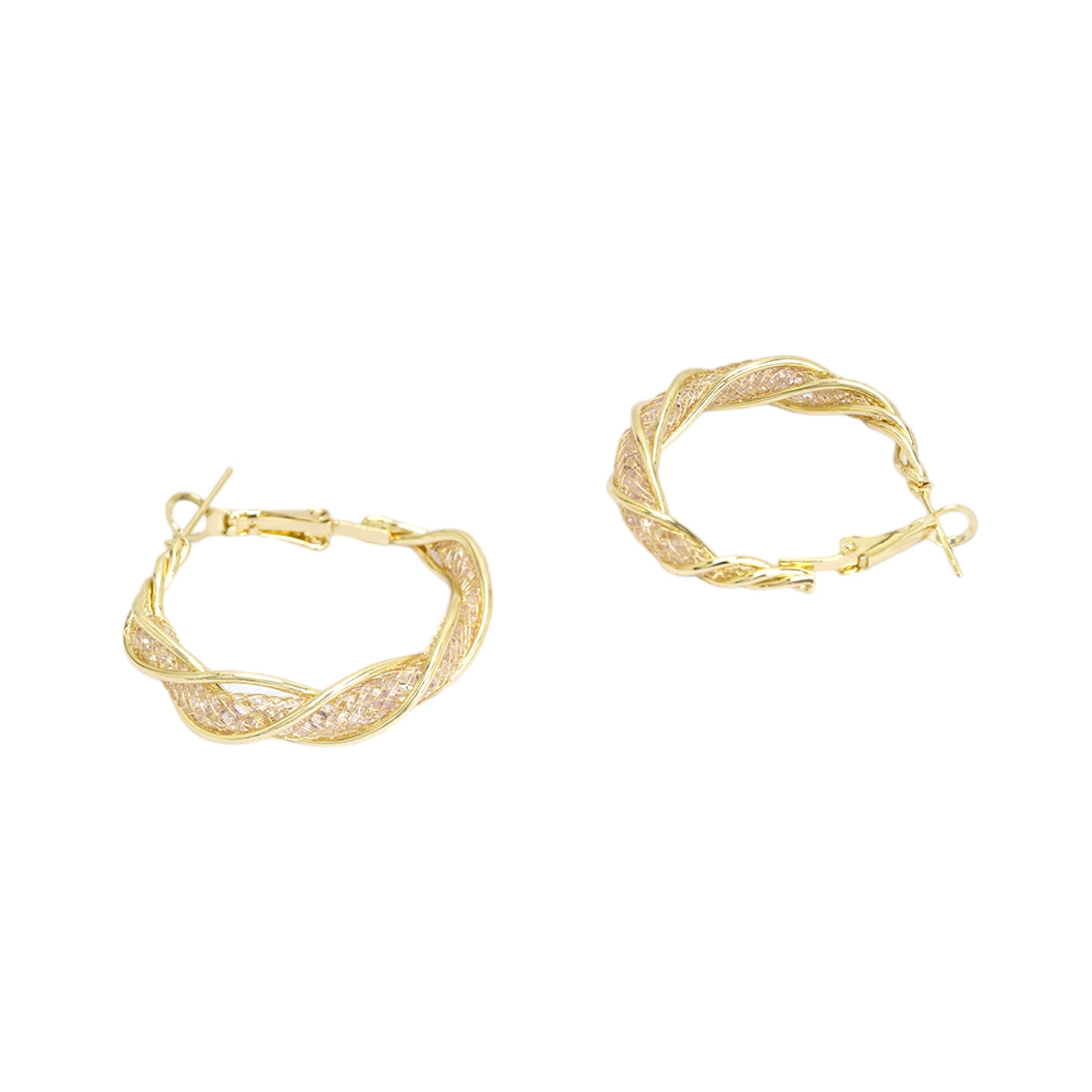 Golden twisted jali hoops