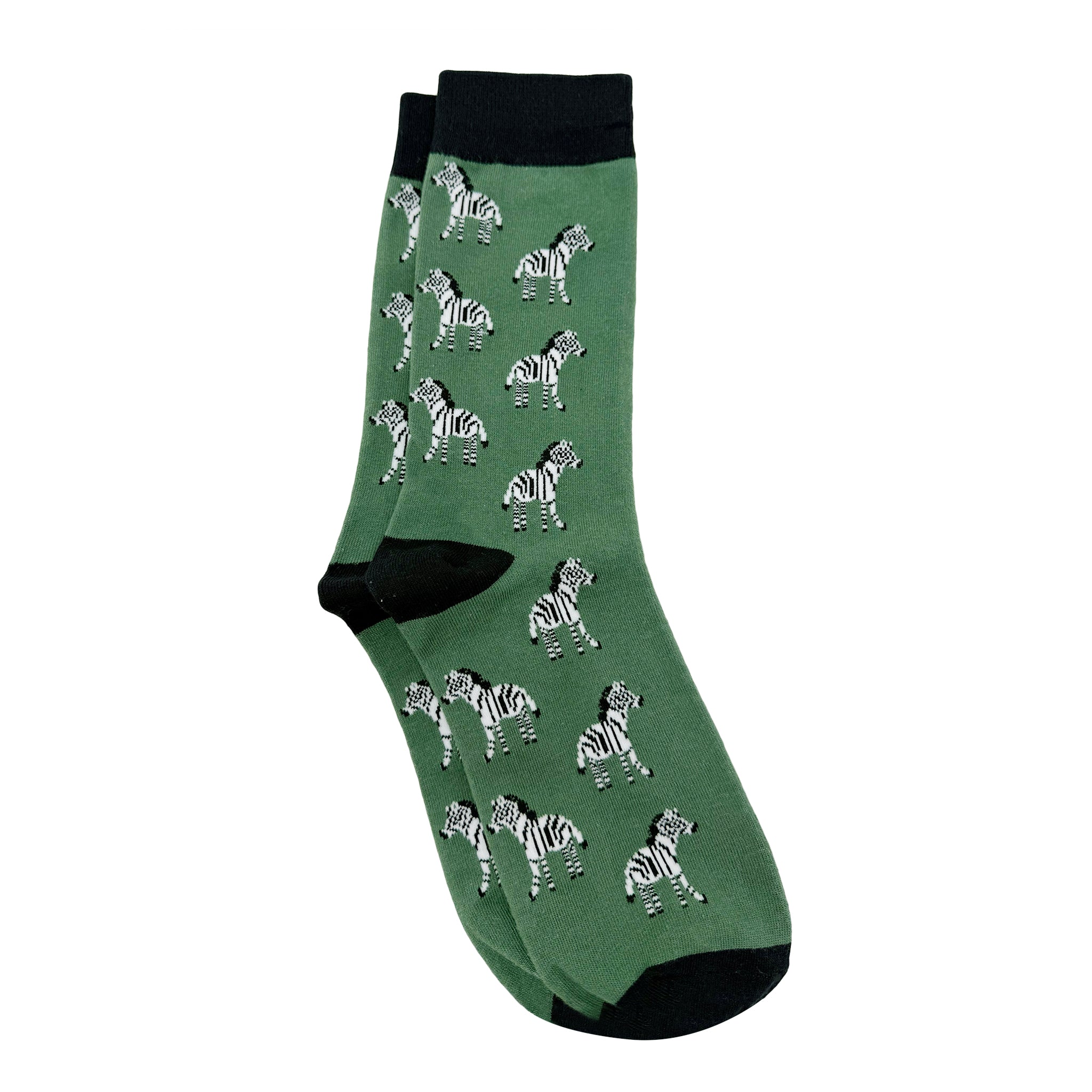 Zebra Fun Crew Socks For Men