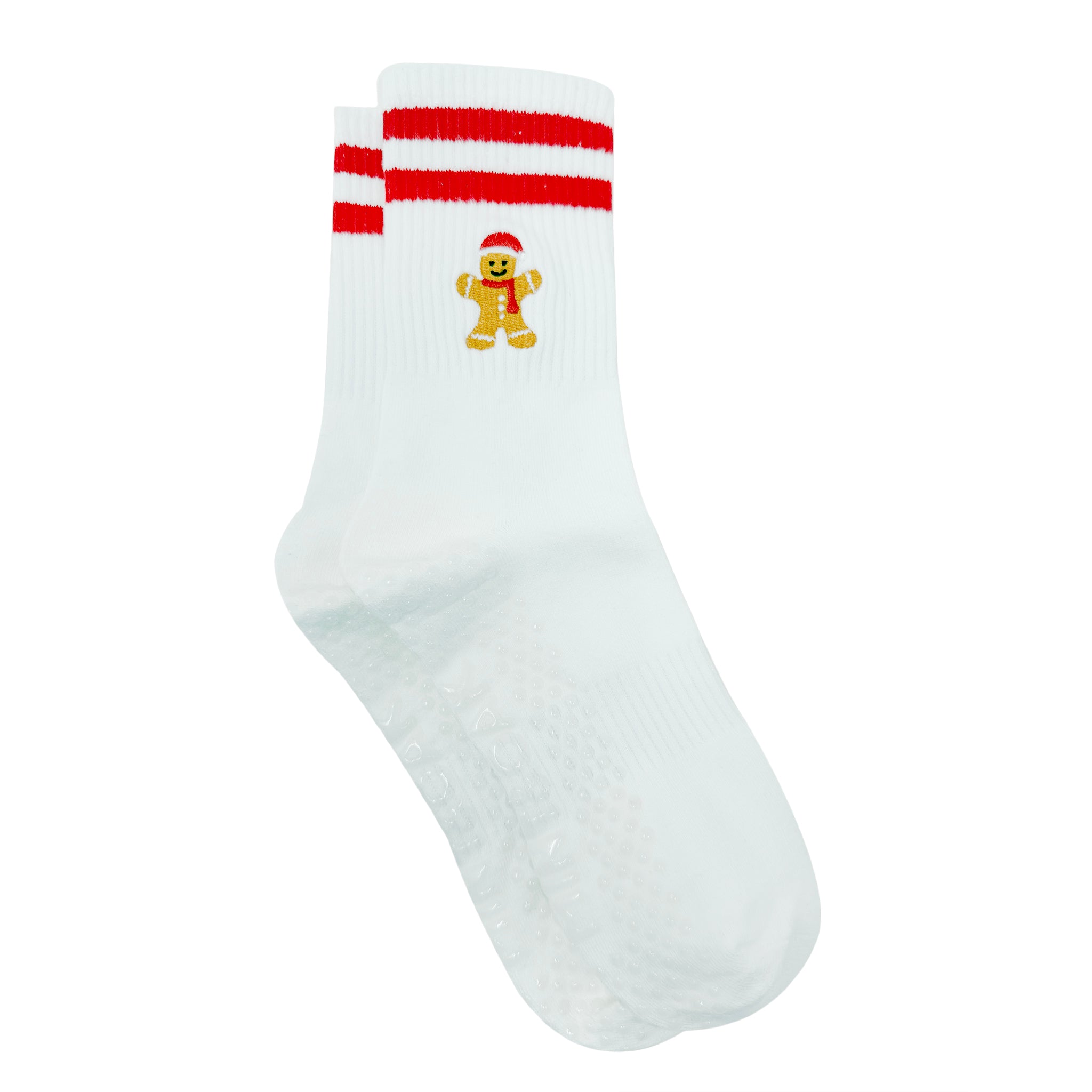 Varsity Gingerbread Pilates Socks - Christmas Collection - White