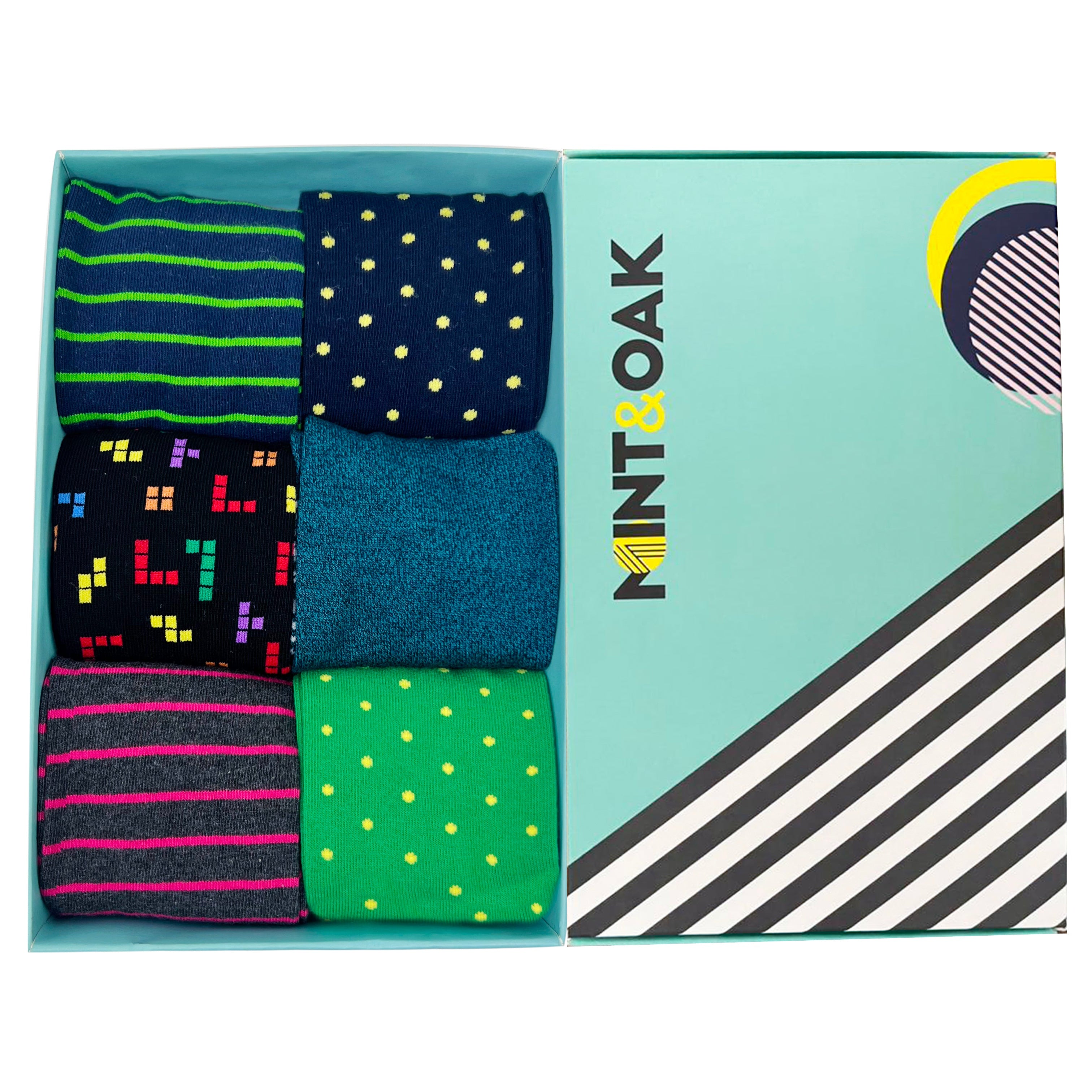 Colorful Crew Set-of-6 Crew Socks for Men