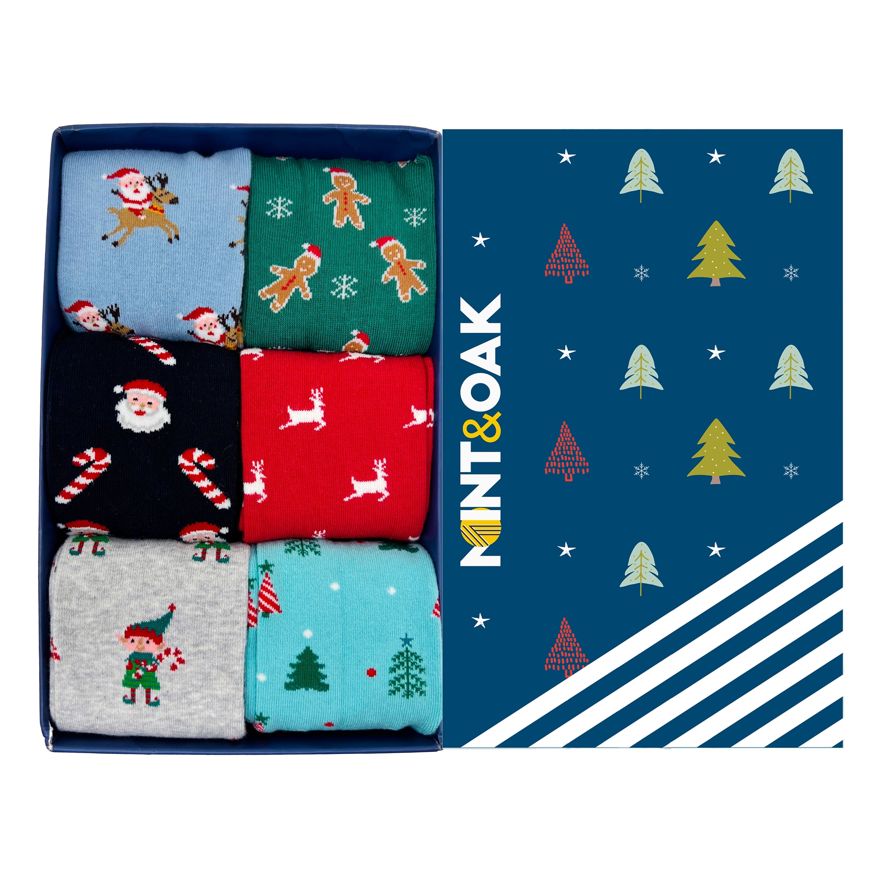 Holiday Hug Set-of-6 Crew Socks for Men