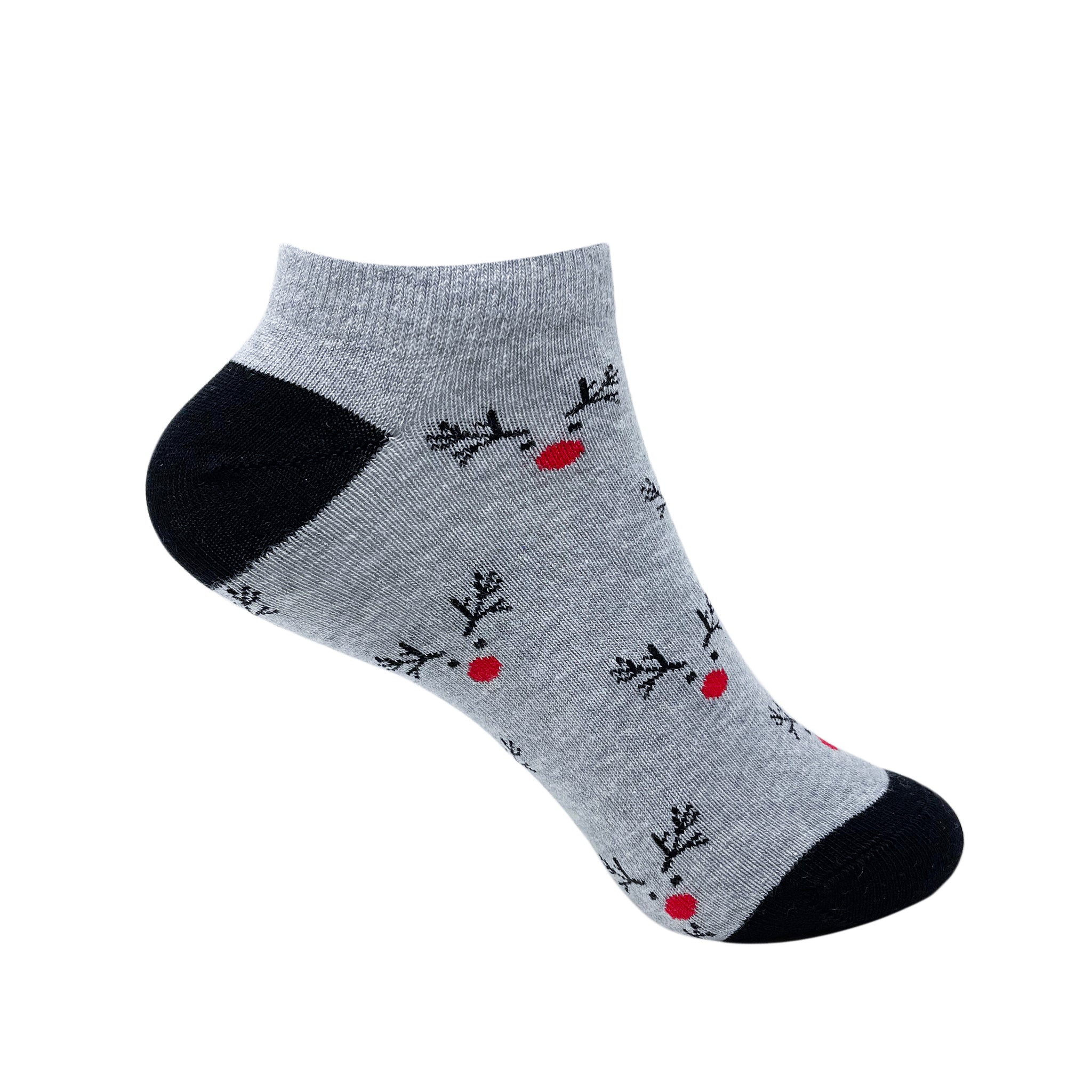 Red Nose Rudolph Ankle Socks for Women