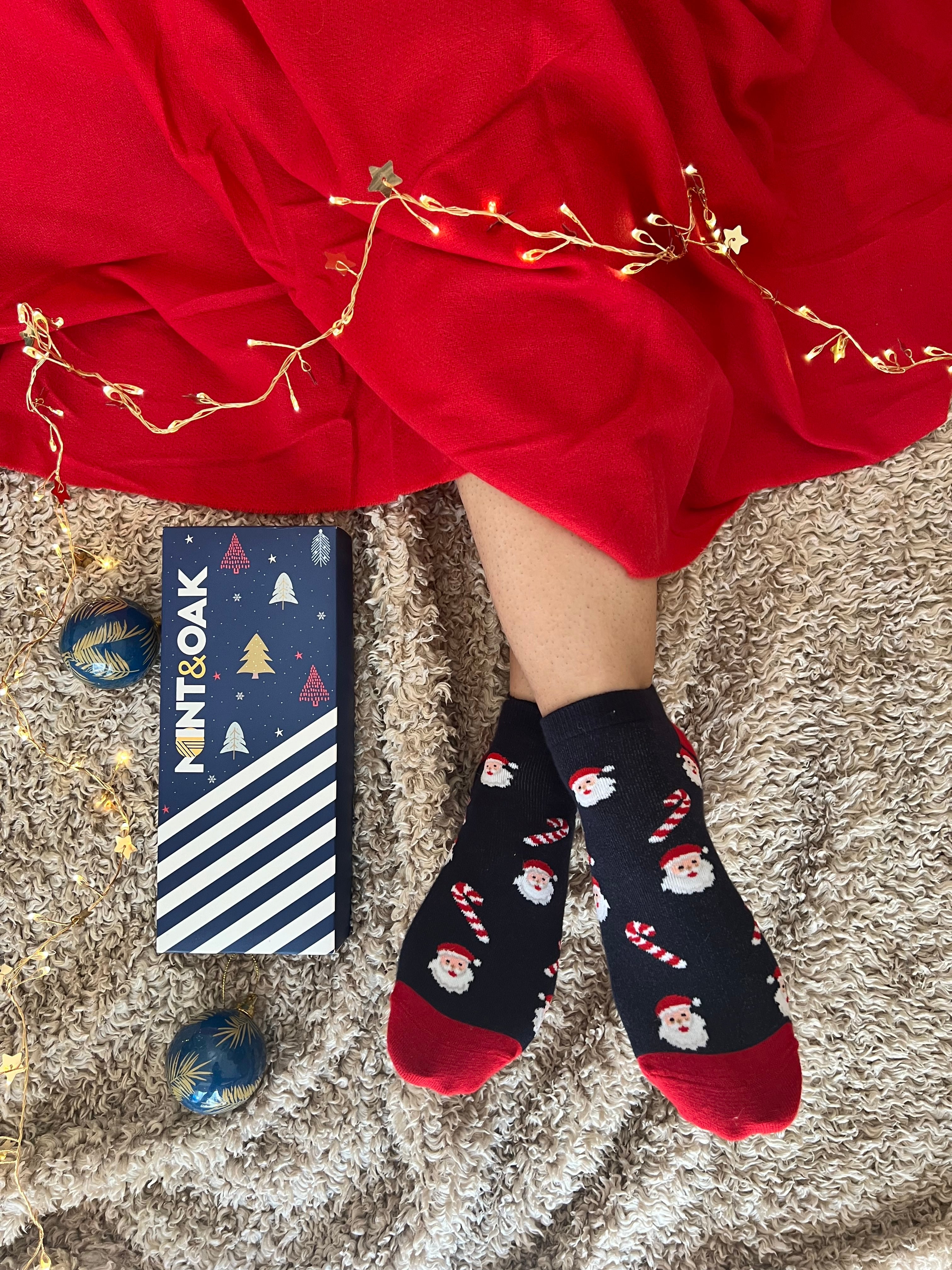 Santa’s Candy Delight Ankle Socks for Women