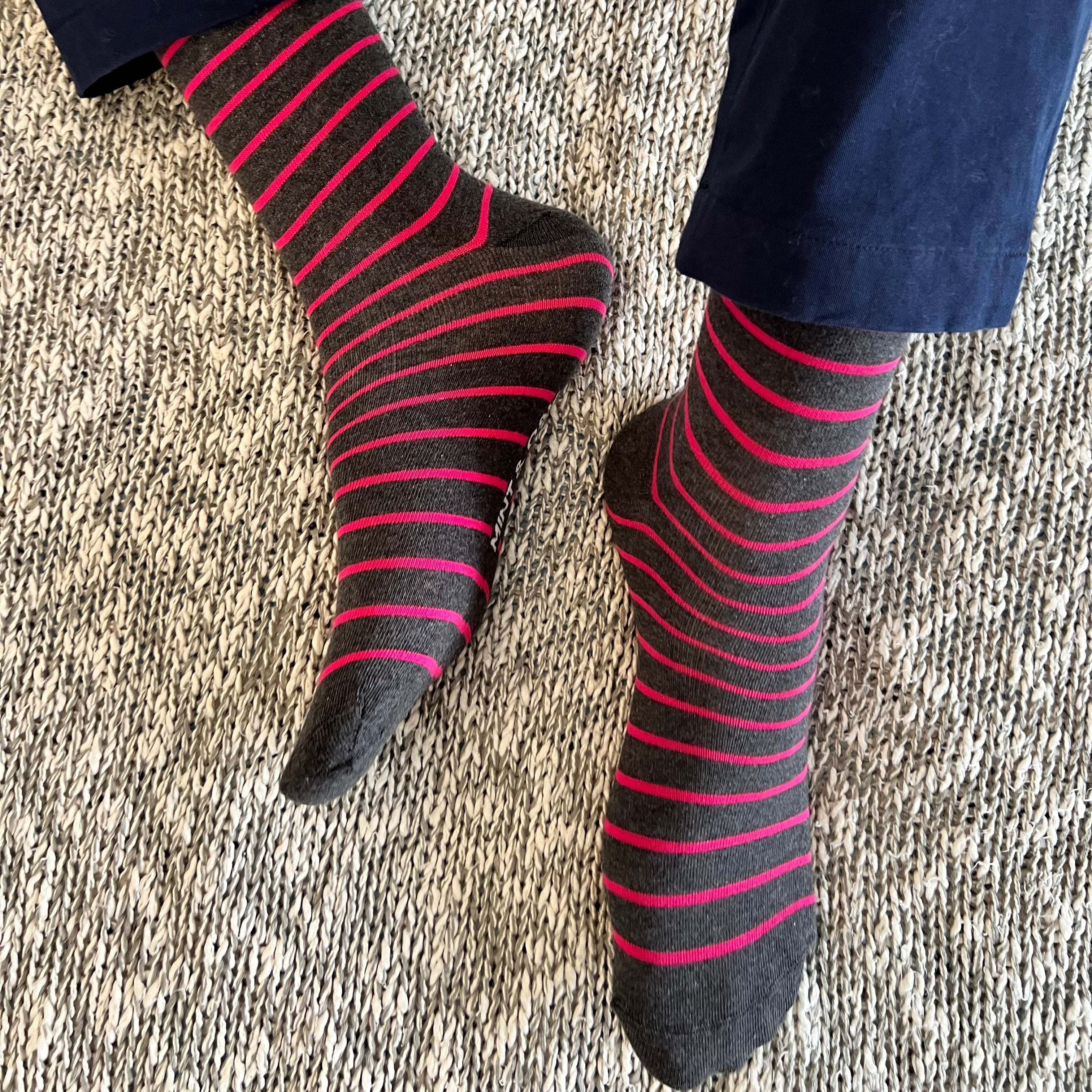 Stripe & Pop Set-of-3 Crew Socks for Men