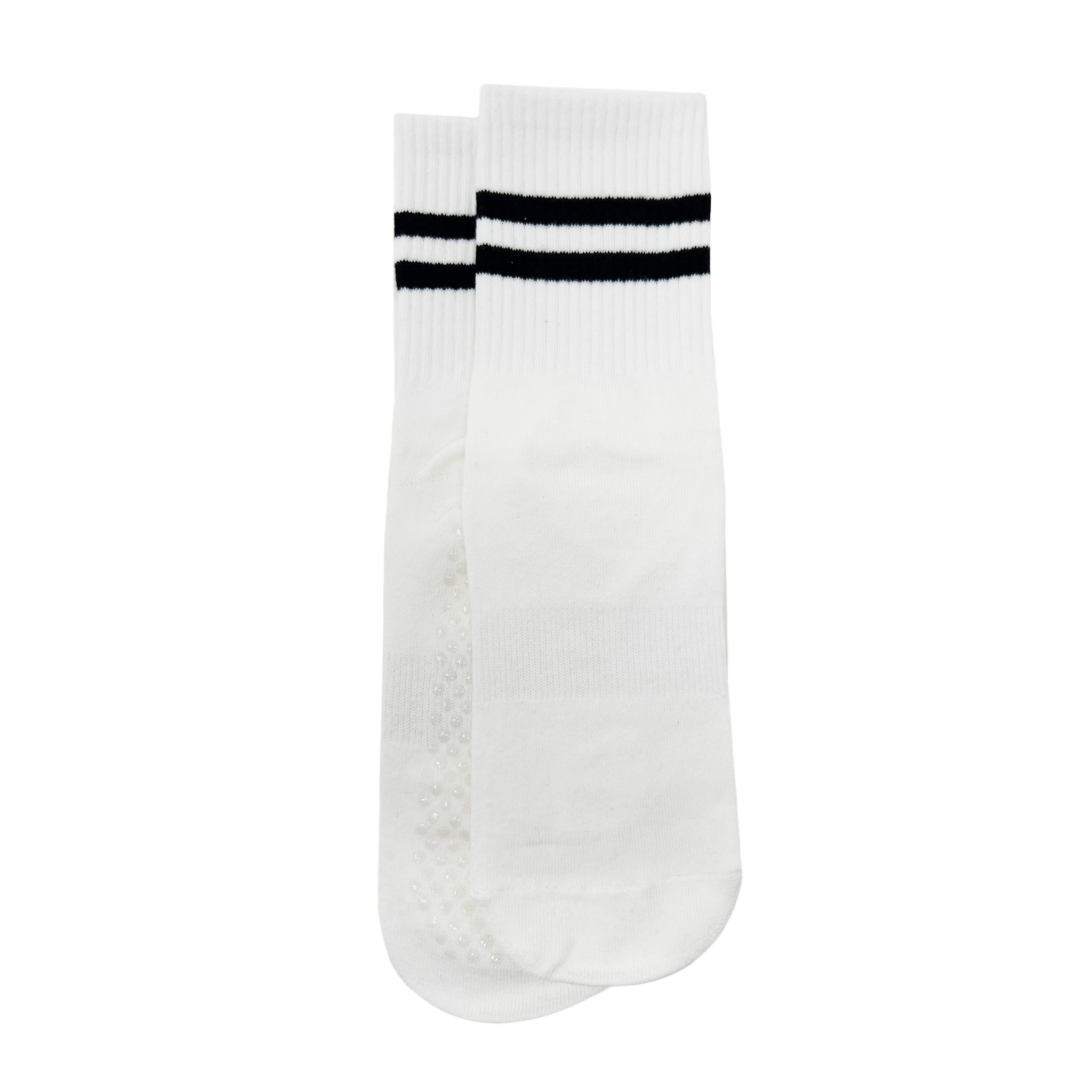 Men’s Crew Length Performance Grip Socks – White