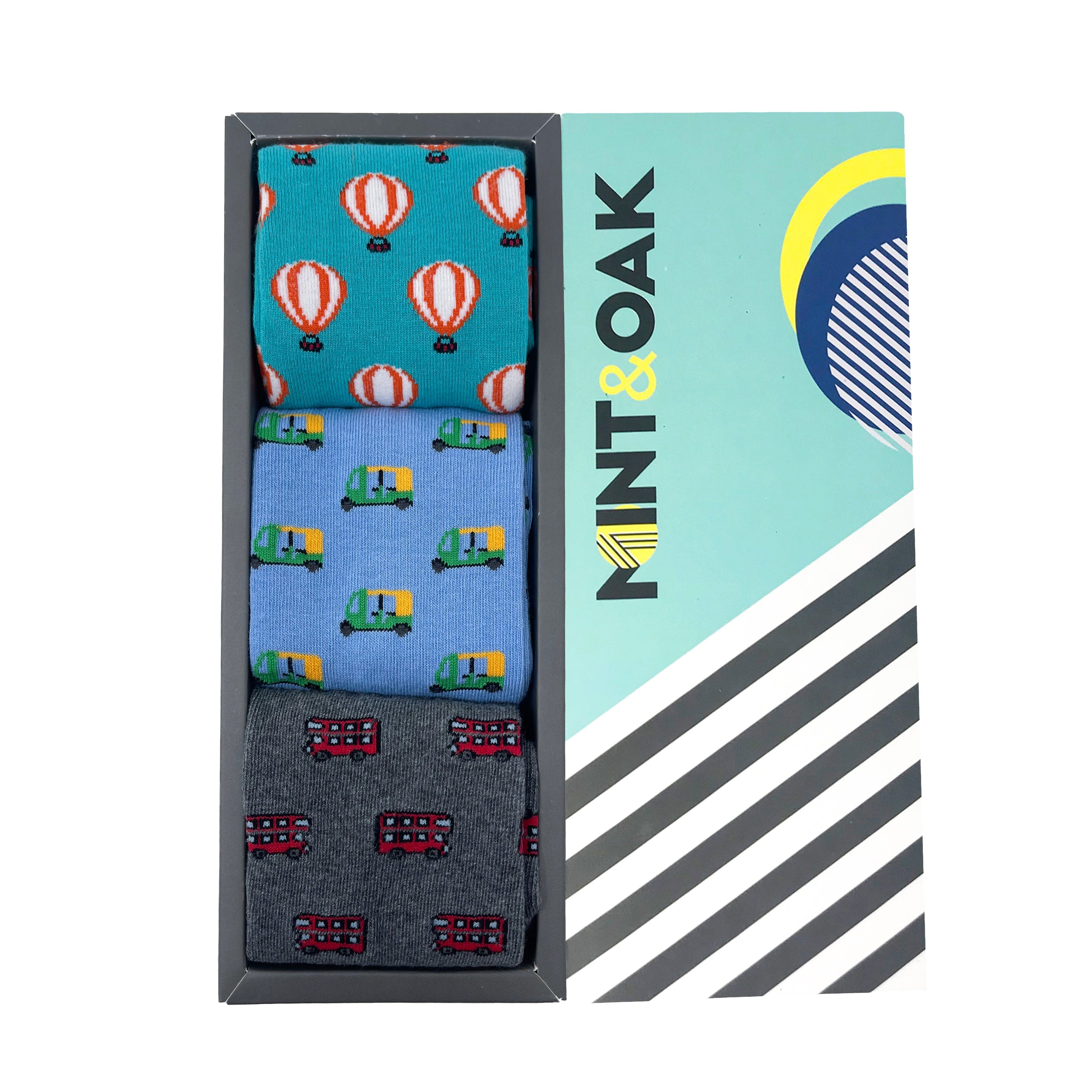 Vibrant Vibe Socks Set-of-3 Crew Socks for Men