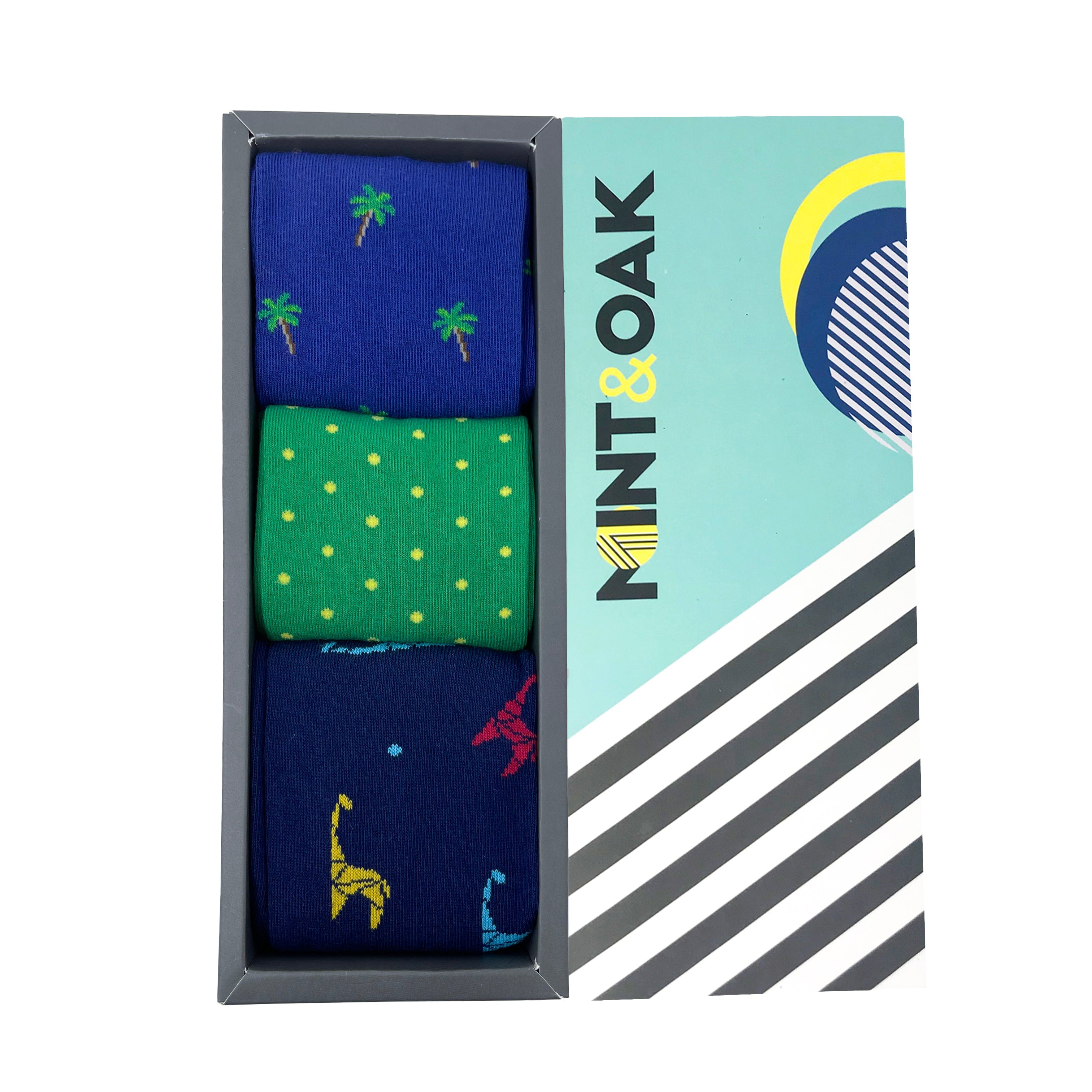 Pattern Paradise Set-of-3 Crew Socks for Men