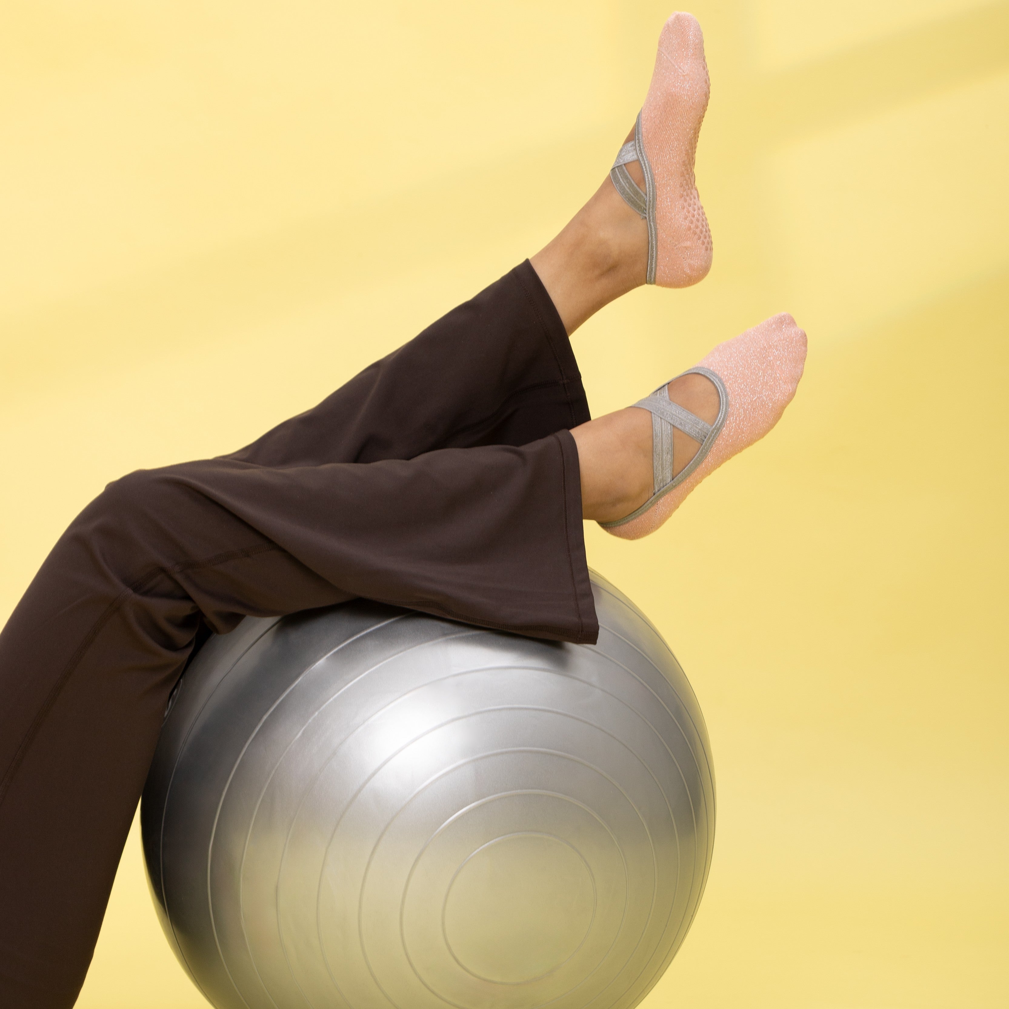 Yoga and Pilates Non-Slip Socks for Women - Shimmer Light Pink