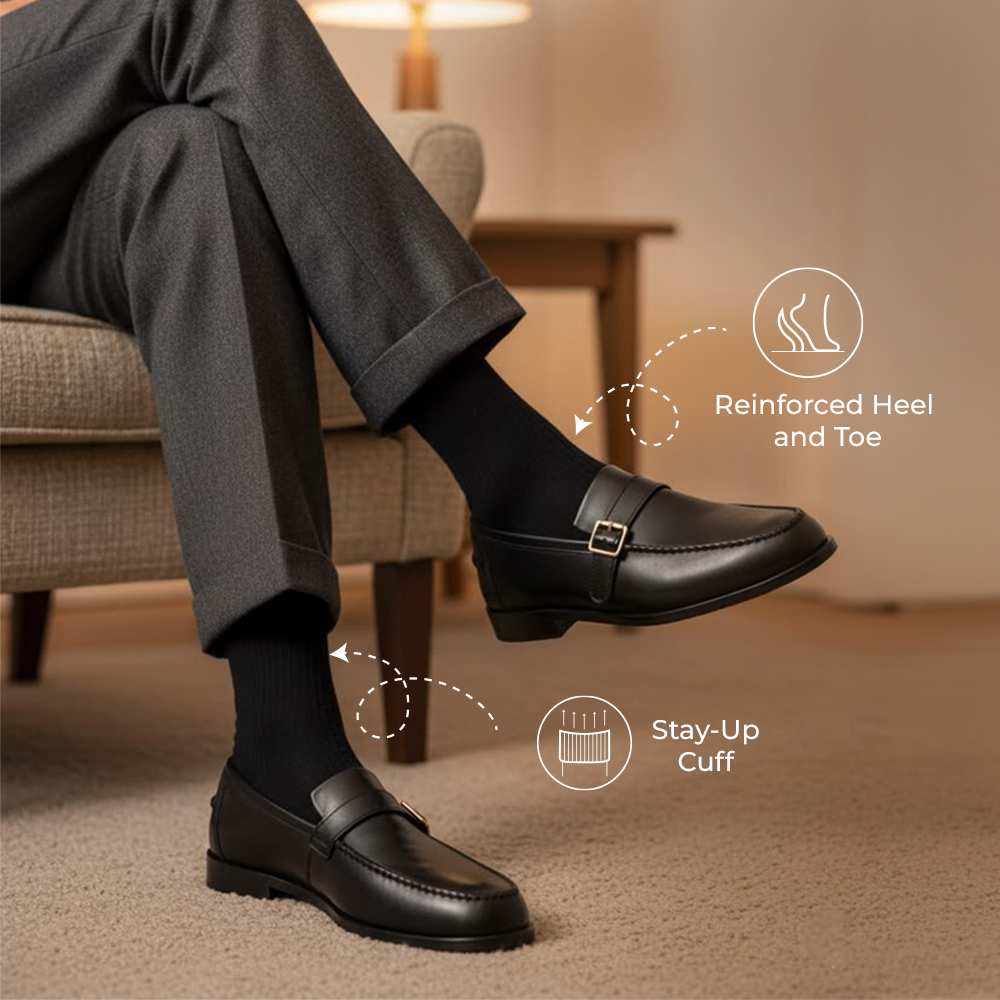 Solid Black Men's Crew Socks