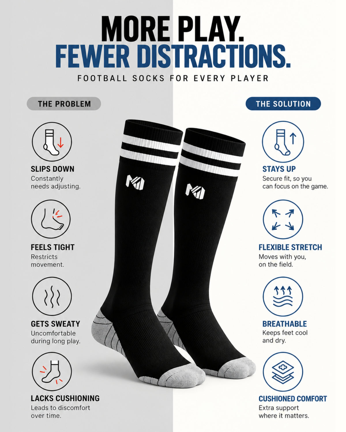 Kids Football Pack of 3 - (White & Black)