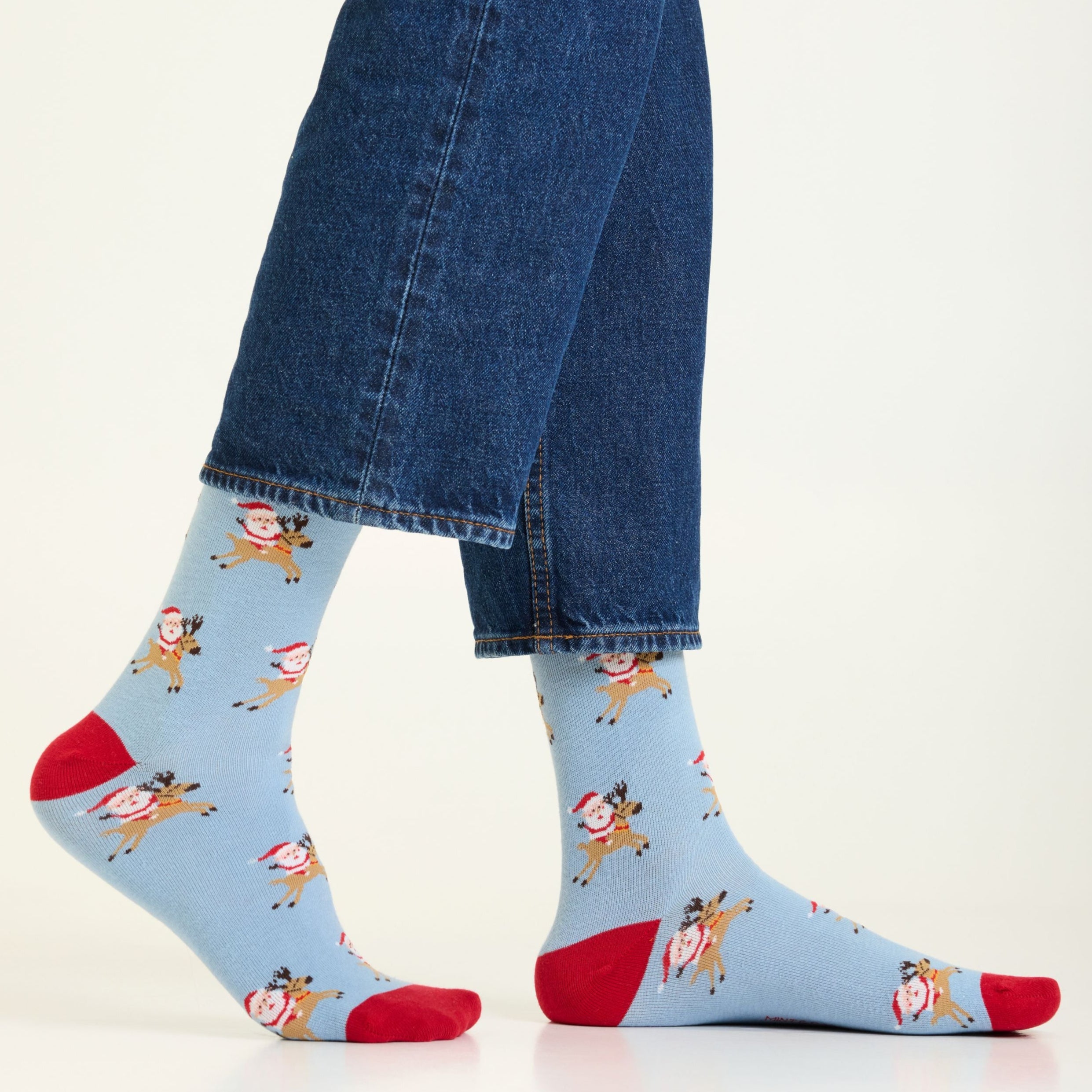 Reindeer Ride with Santa Men's Ankle Socks