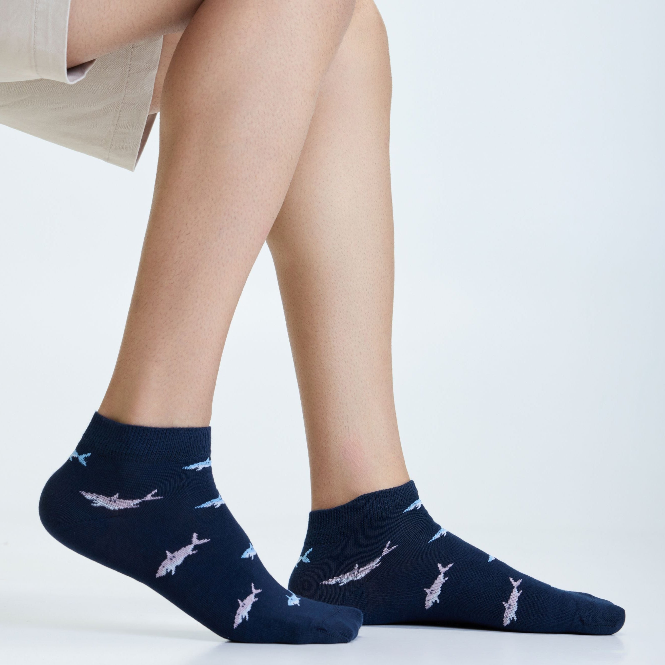 Mixed Patterns Set-of-5 Ankle Socks for Men
