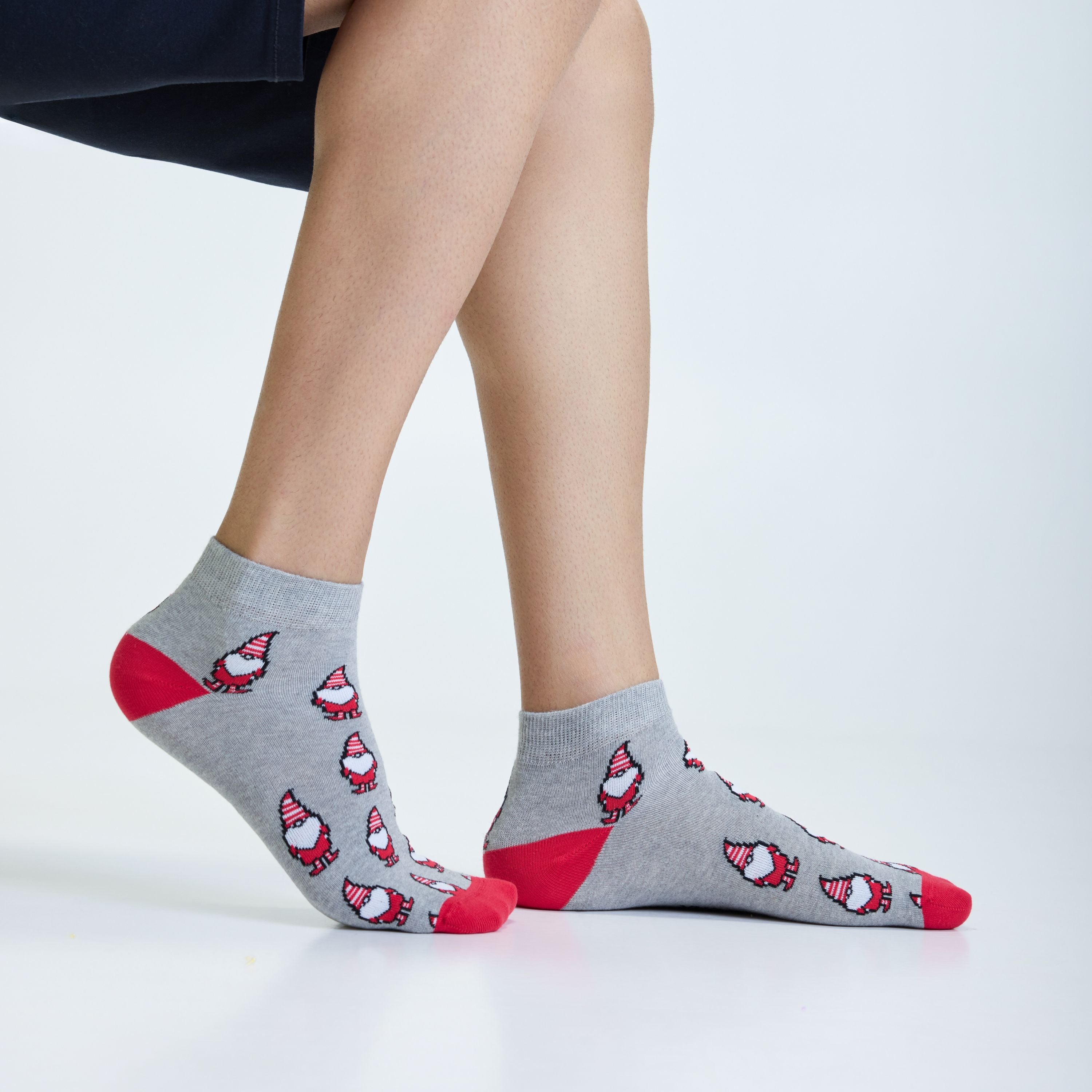 Santa's Snuggle Set-of-3 Ankle Socks for Men