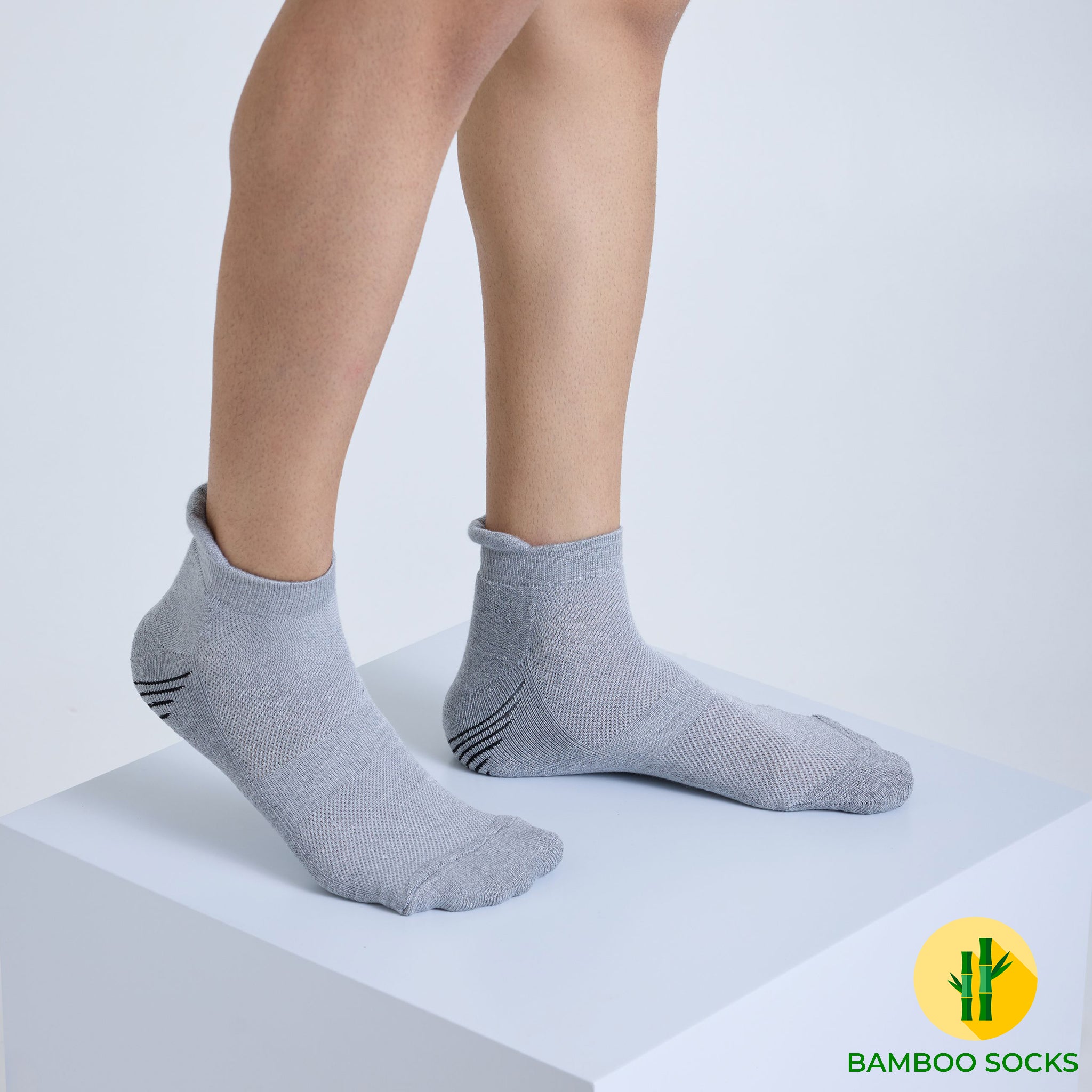 Grey Bamboo Sports Socks For Men – Mint Oak - Main Image