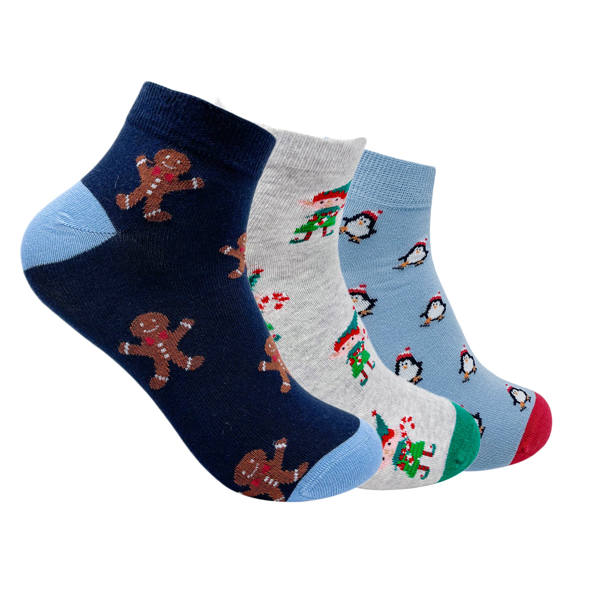 Holiday Harmony Set-of-3 Ankle Socks for Men