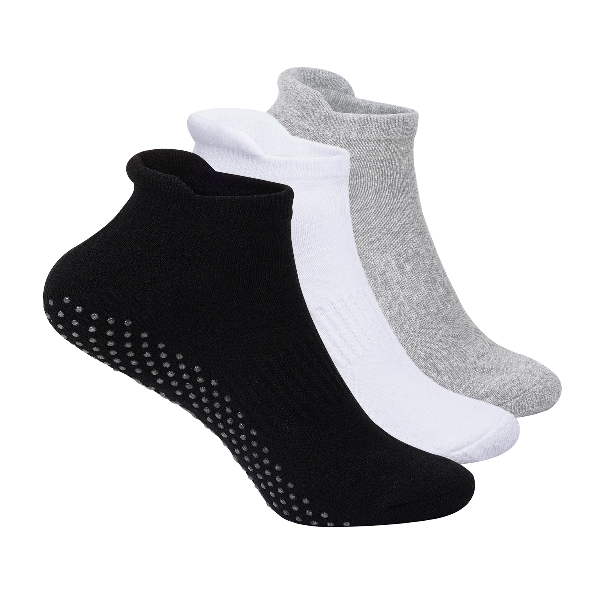 Men’s Ankle Length Performance Grip Socks - Set of 3