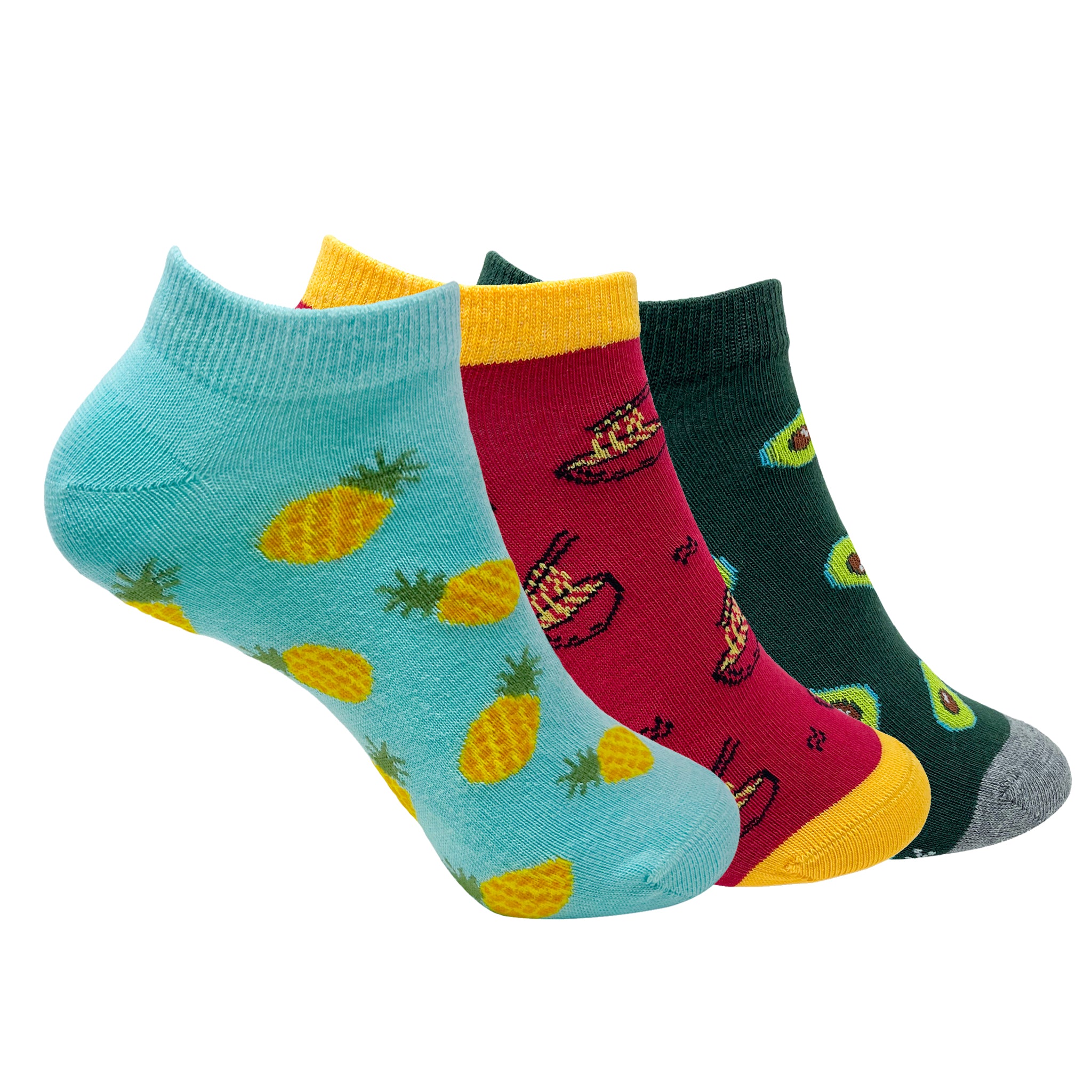 Snack Attack Set-of-3 Ankle Socks for Women
