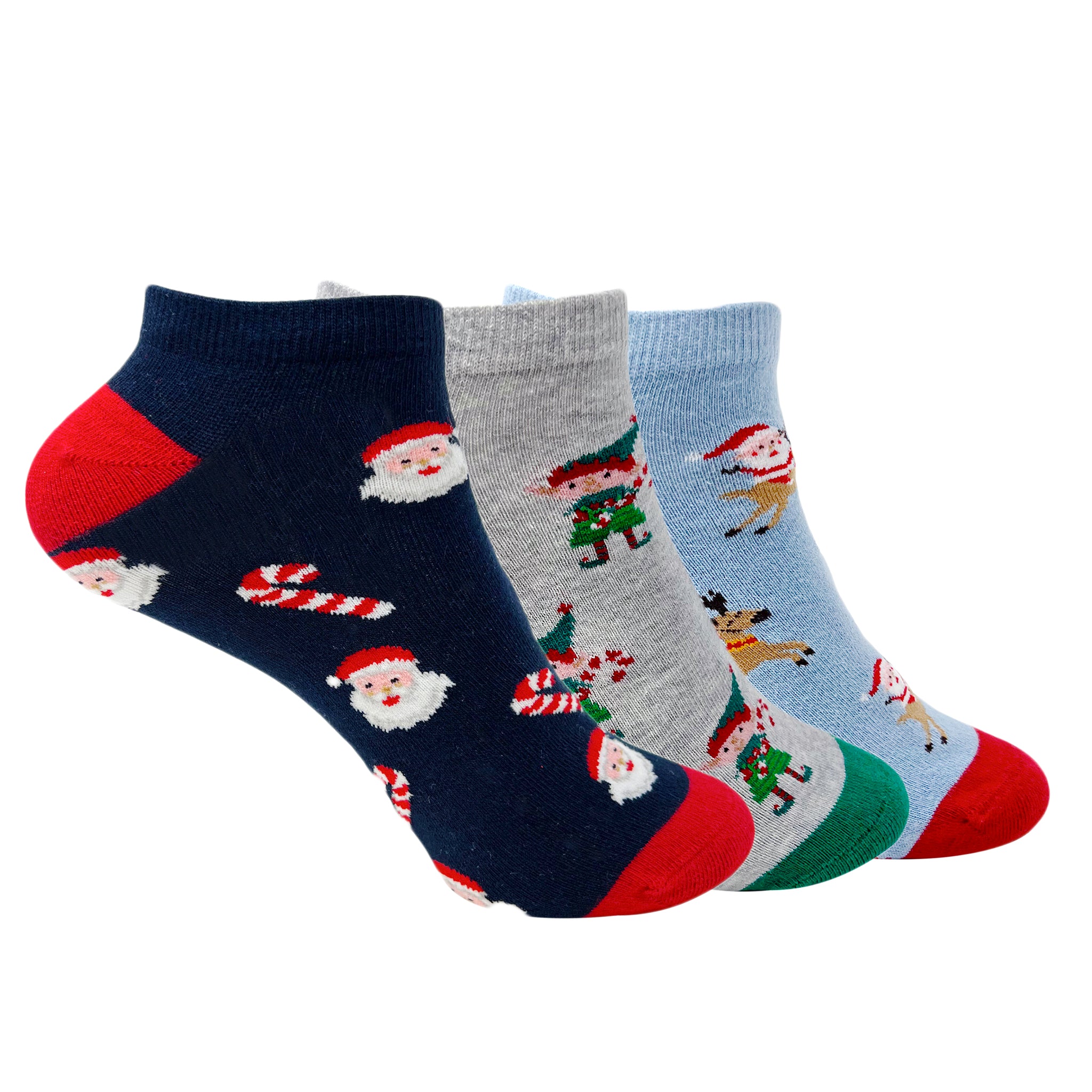 Christmas Delight Set-of-3 Ankle Socks for Women