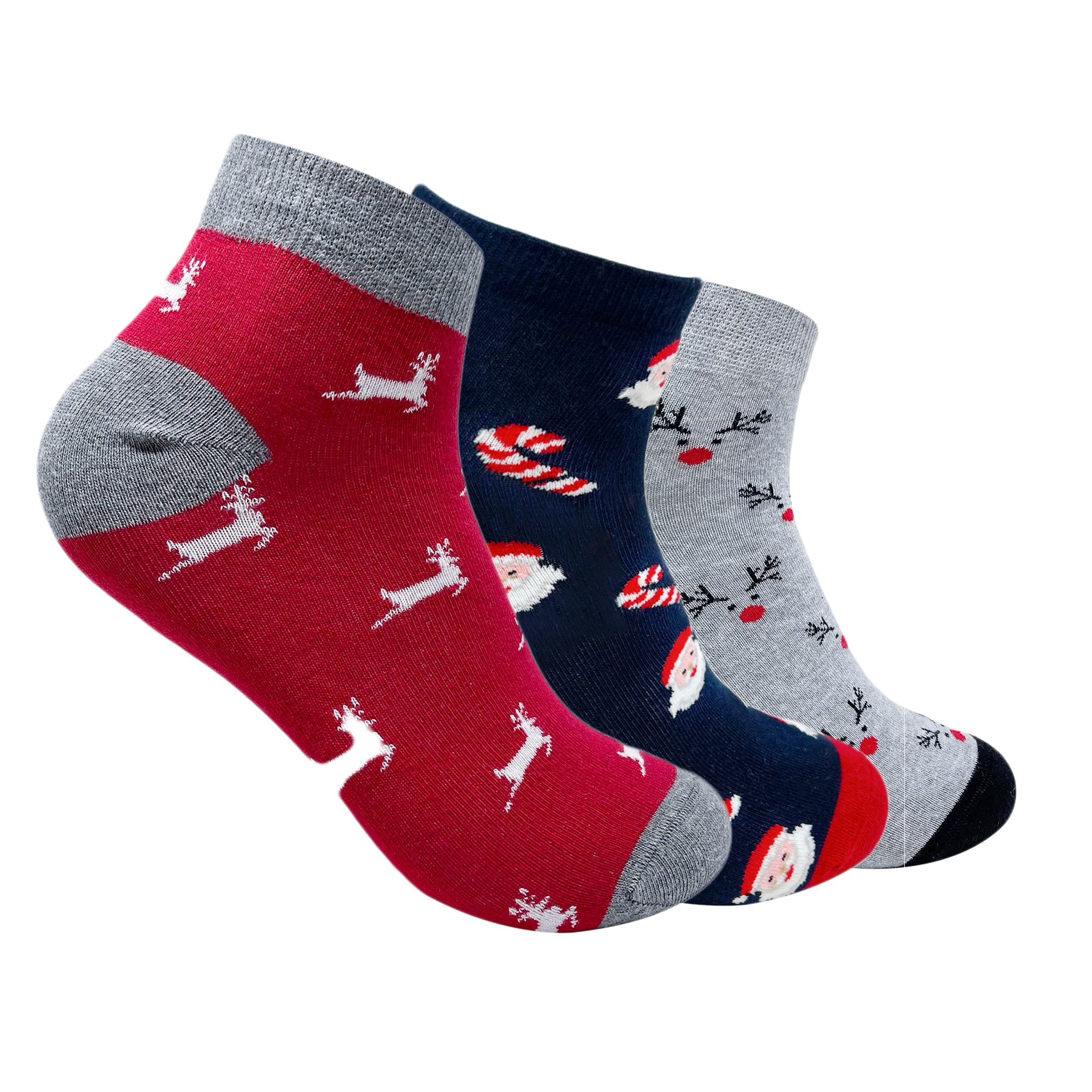 Cozy Christmas Set-of-3 Ankle Socks for Men