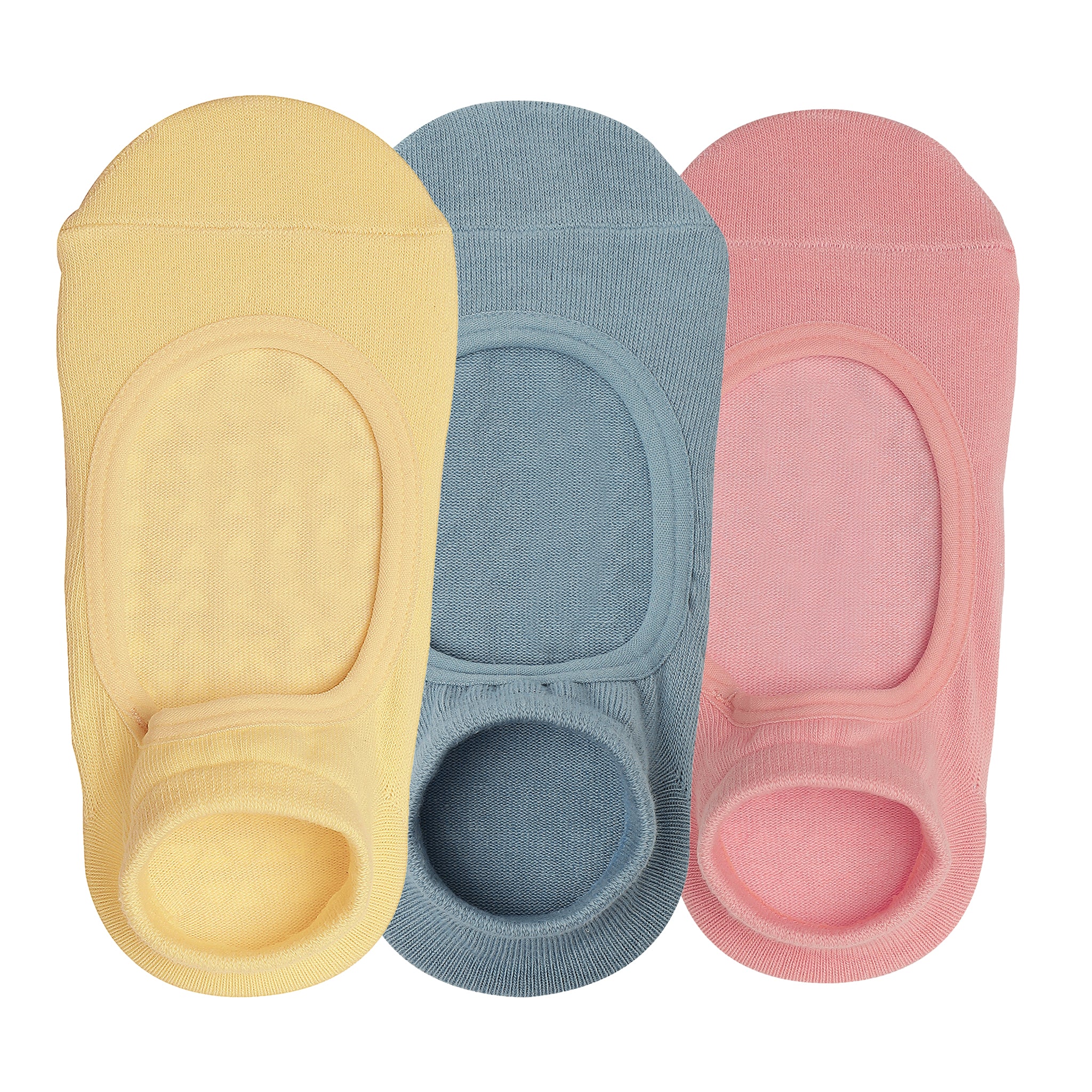 Yoga and Pilates Non-Slip Socks for Women - Set of 3 (Yellow, Olive Green, Peach)