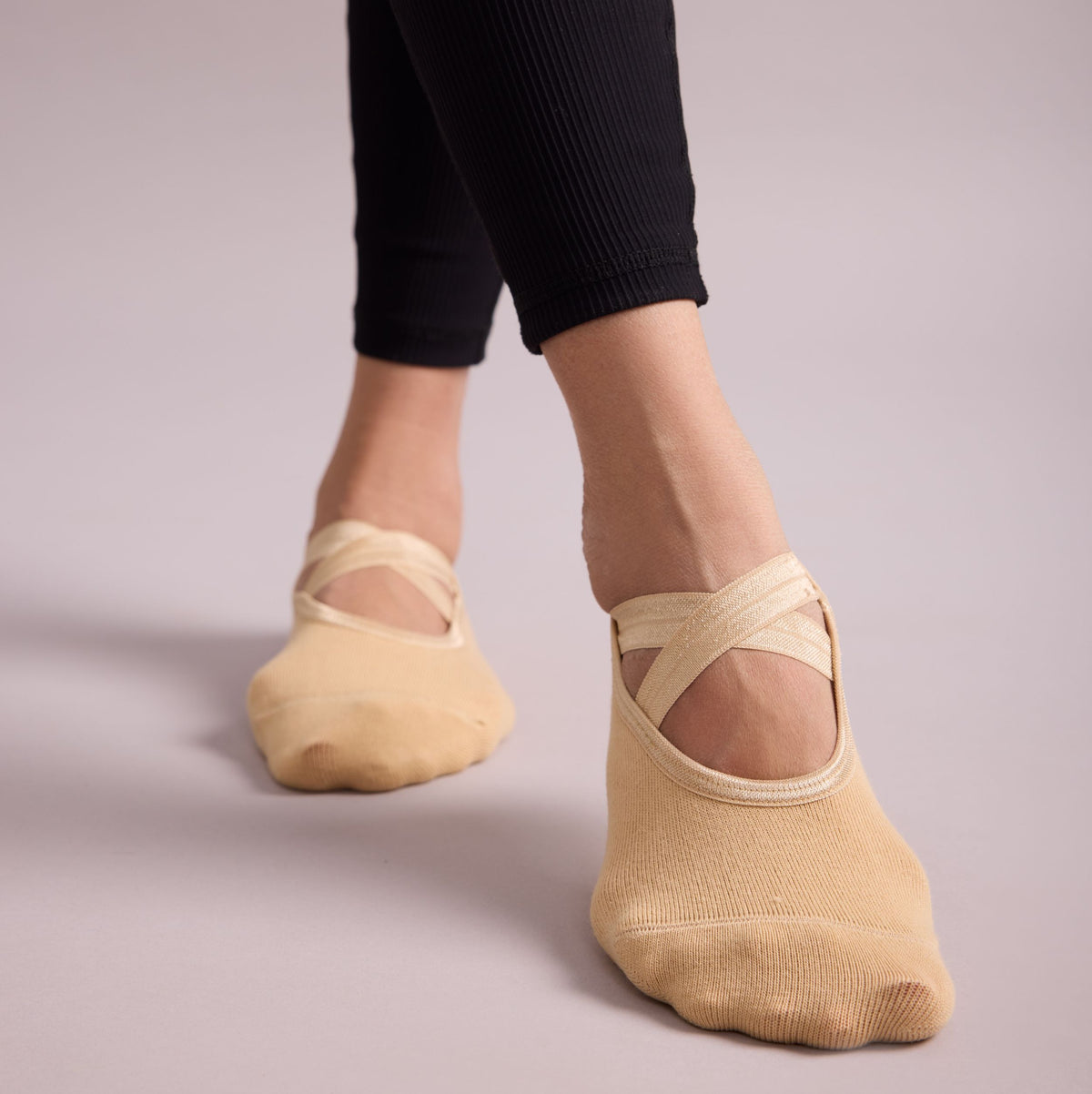 Yoga and Pilates Non-Slip Socks for Women - Set of 6 (Black, Light Grey, Beige, Blue Two Way, Charcoal Grey, Peach)