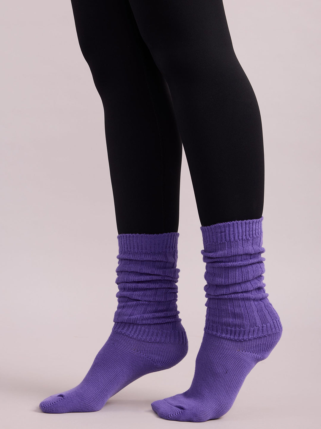 Women's Scrunch / Slouch Socks – Set Of 3 (Purple, Black, Orange)